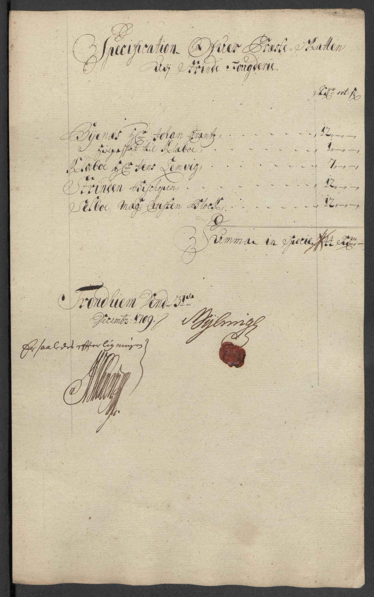 Rentekammeret inntil 1814, Reviderte regnskaper, Fogderegnskap, RA/EA-4092/R61/L4111: Fogderegnskap Strinda og Selbu, 1709-1710, s. 86