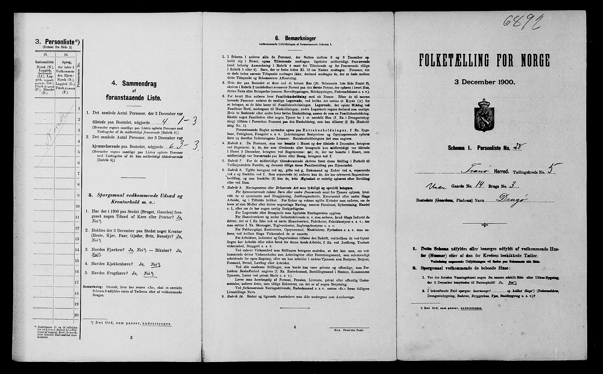 SATØ, Folketelling 1900 for 1927 Tranøy herred, 1900, s. 22