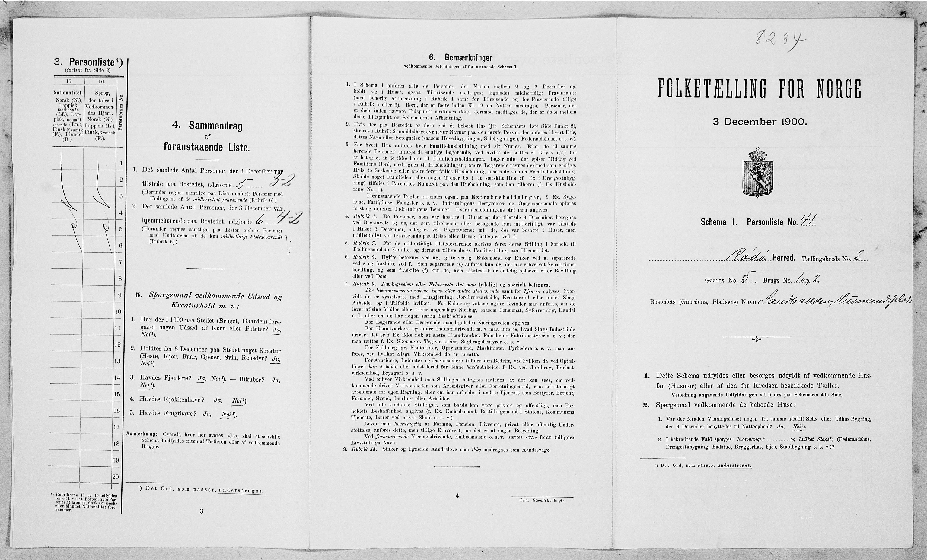 SAT, Folketelling 1900 for 1836 Rødøy herred, 1900, s. 194