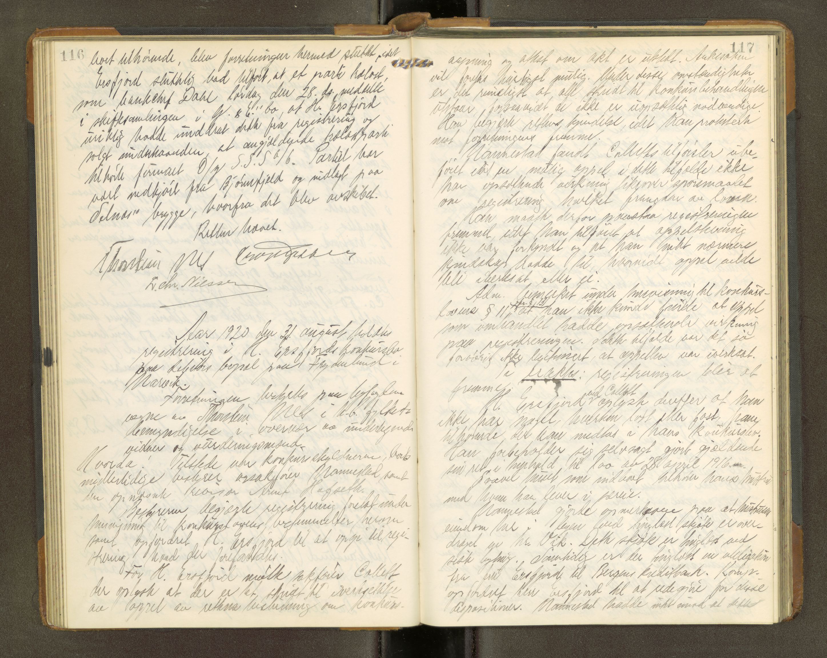 Narvik sorenskriveri, AV/SAT-A-0002/1/3/3C/L0002: Registreringsprotokoll - Narvik Byfogd, 1913-1927, s. 116-117