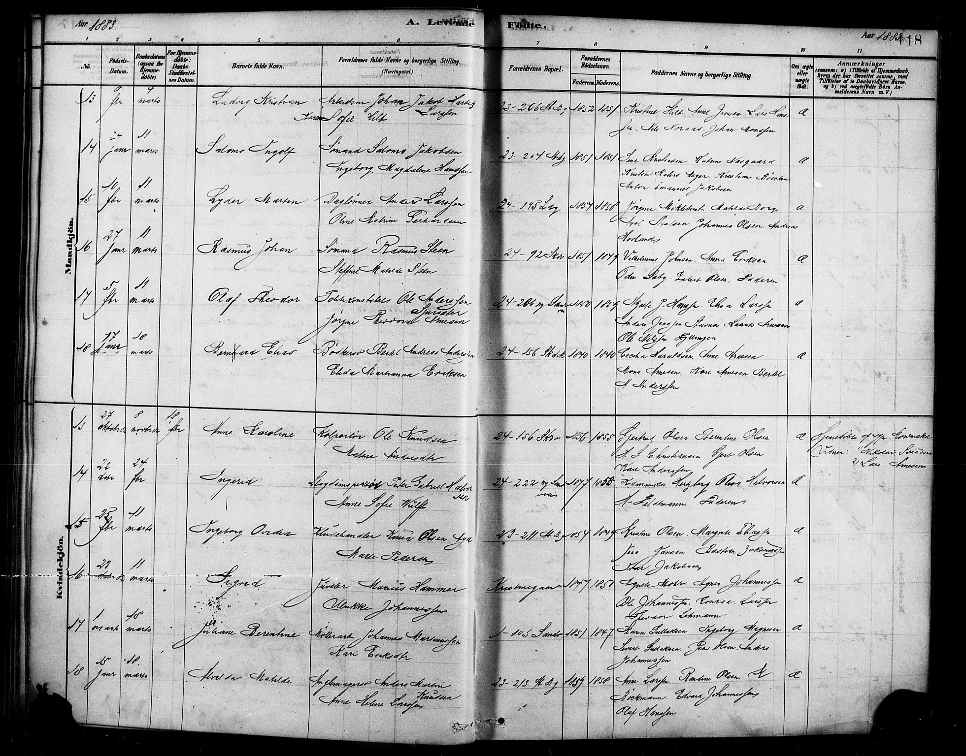 Sandviken Sokneprestembete, AV/SAB-A-77601/H/Ha/L0004: Ministerialbok nr. B 1, 1878-1891, s. 118
