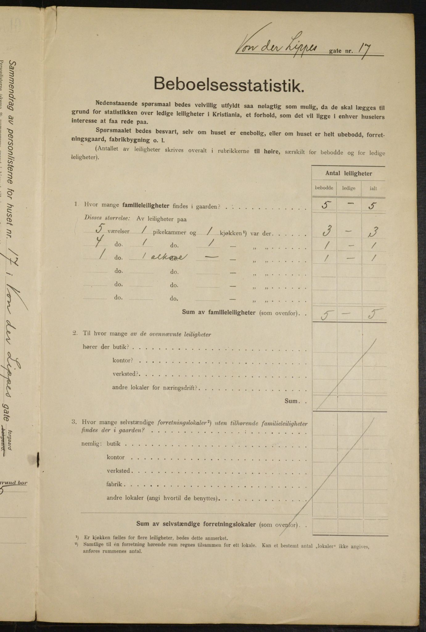 OBA, Kommunal folketelling 1.2.1915 for Kristiania, 1915, s. 125975