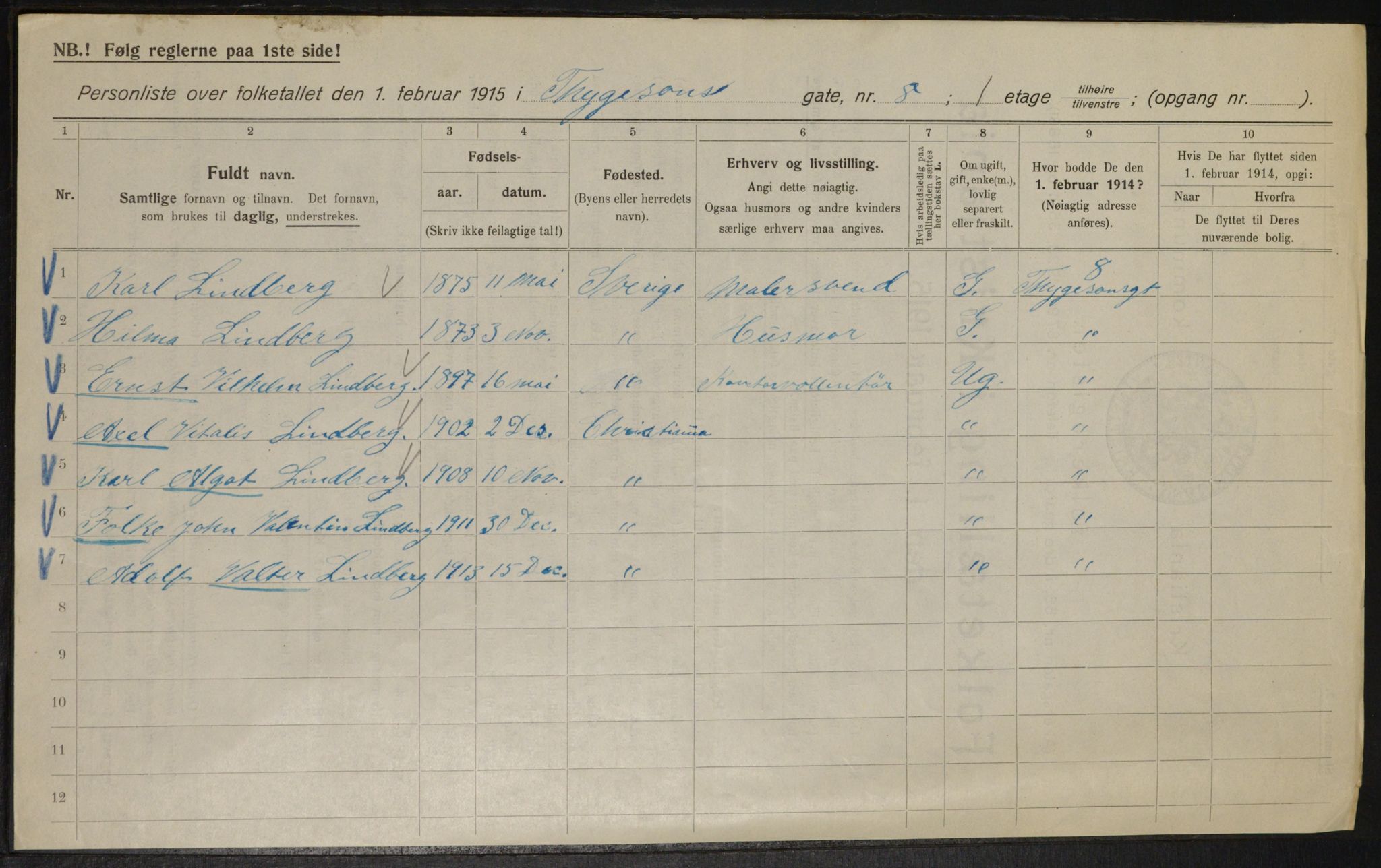 OBA, Kommunal folketelling 1.2.1915 for Kristiania, 1915, s. 111790