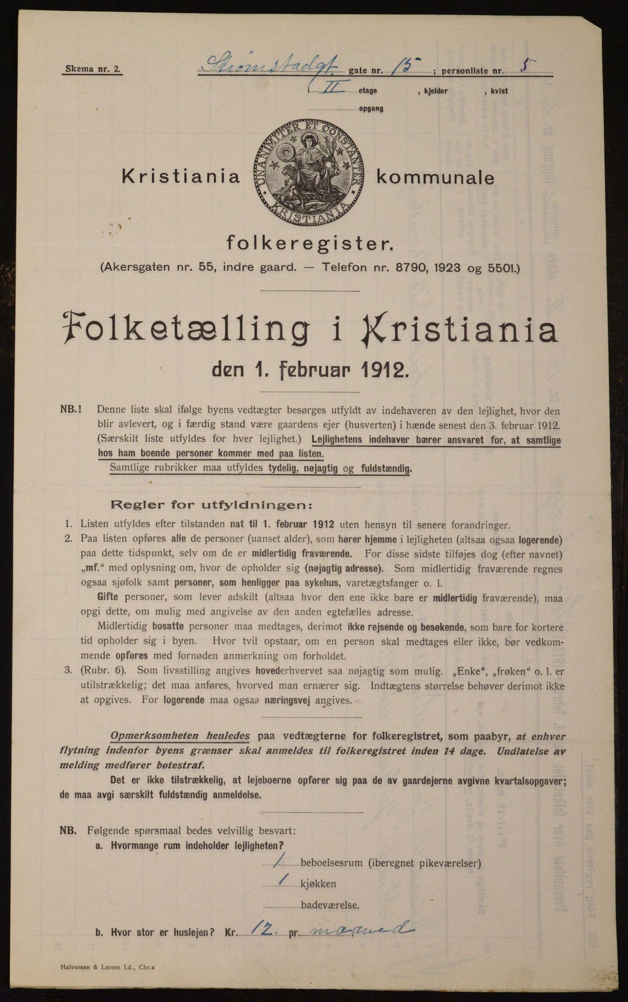 OBA, Kommunal folketelling 1.2.1912 for Kristiania, 1912, s. 103947