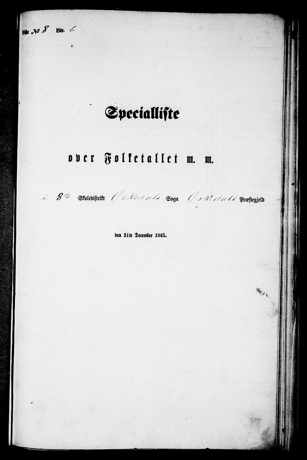 RA, Folketelling 1865 for 1638P Orkdal prestegjeld, 1865, s. 234
