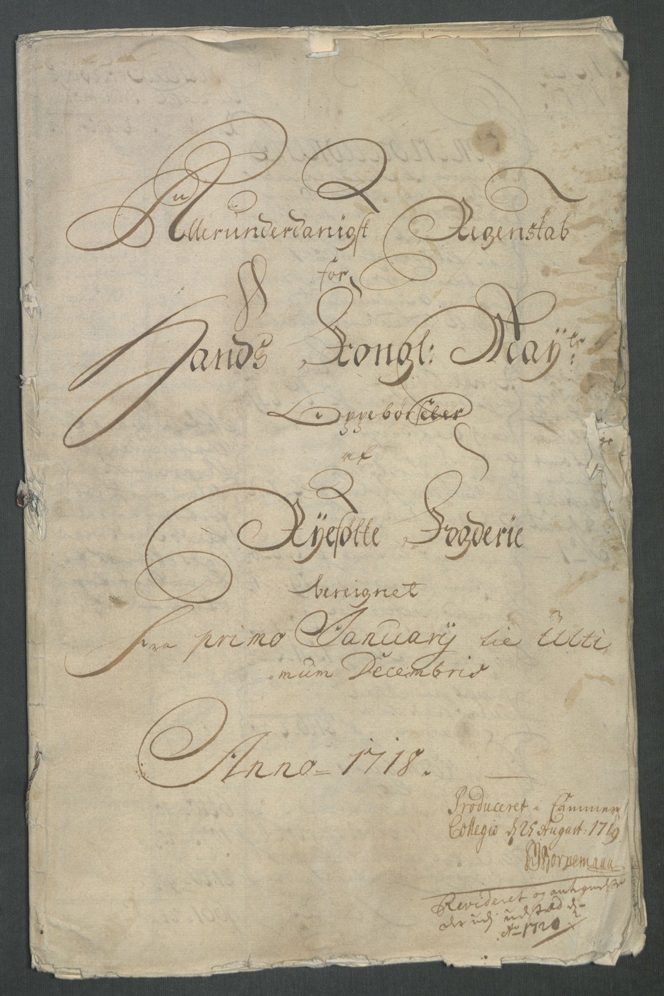 Rentekammeret inntil 1814, Reviderte regnskaper, Fogderegnskap, AV/RA-EA-4092/R47/L2871: Fogderegnskap Ryfylke, 1718, s. 5