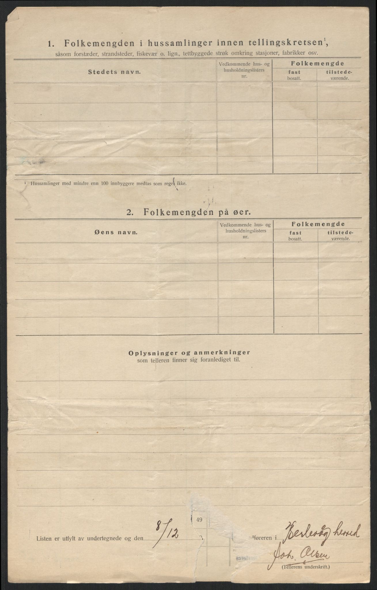 SATØ, Folketelling 1920 for 2024 Berlevåg herred, 1920, s. 9