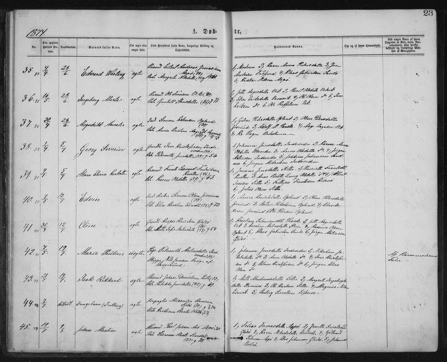 Ministerialprotokoller, klokkerbøker og fødselsregistre - Nord-Trøndelag, SAT/A-1458/771/L0596: Ministerialbok nr. 771A03, 1870-1884, s. 23