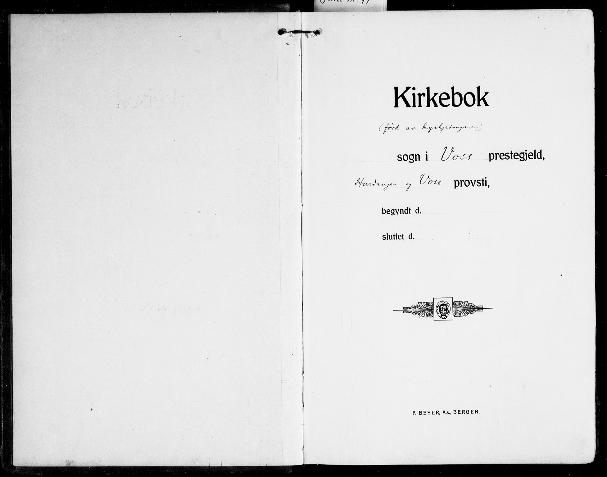 Voss sokneprestembete, SAB/A-79001/H/Hab: Klokkerbok nr. C 4, 1920-1944
