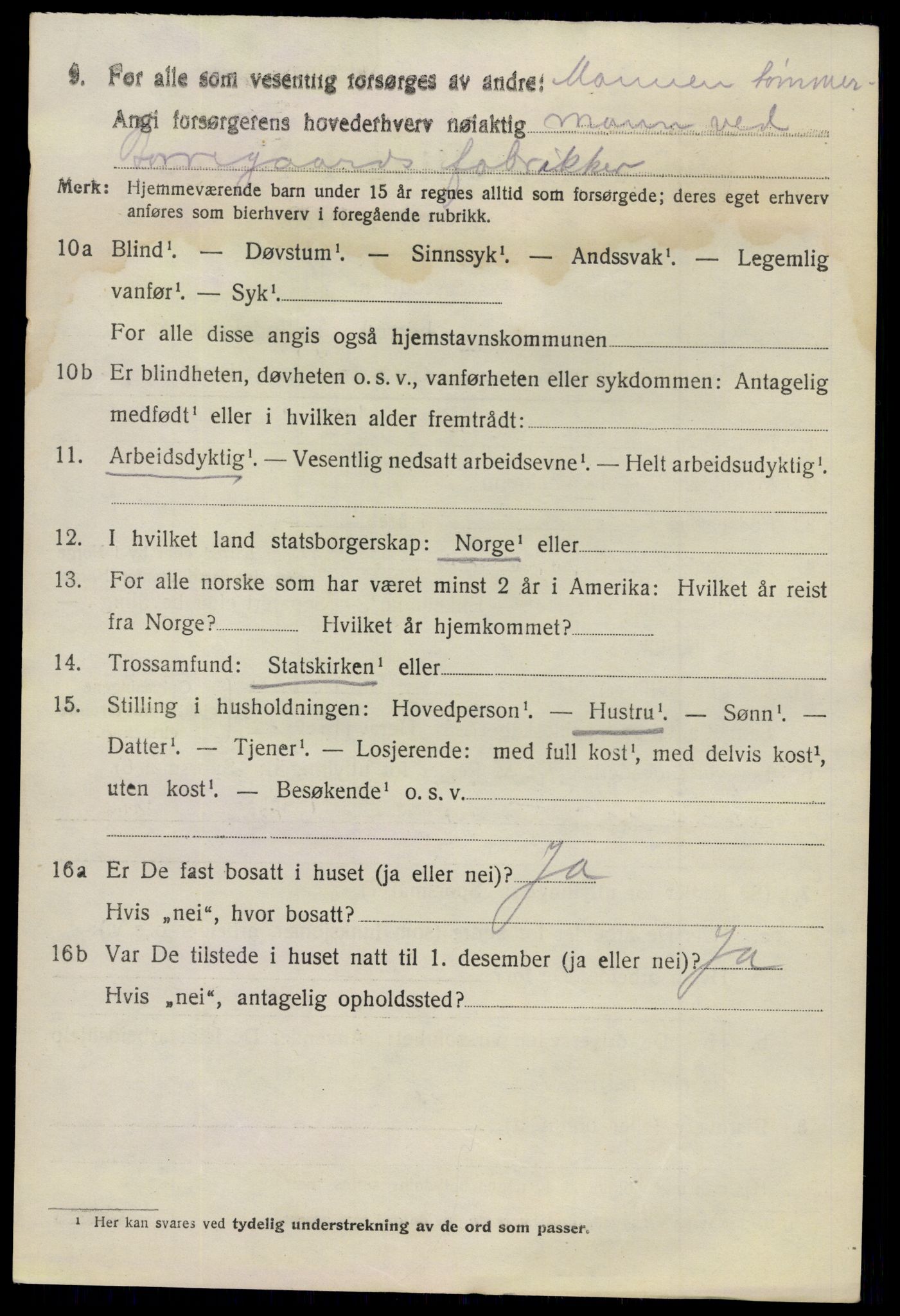 SAO, Folketelling 1920 for 0130 Tune herred, 1920, s. 14201
