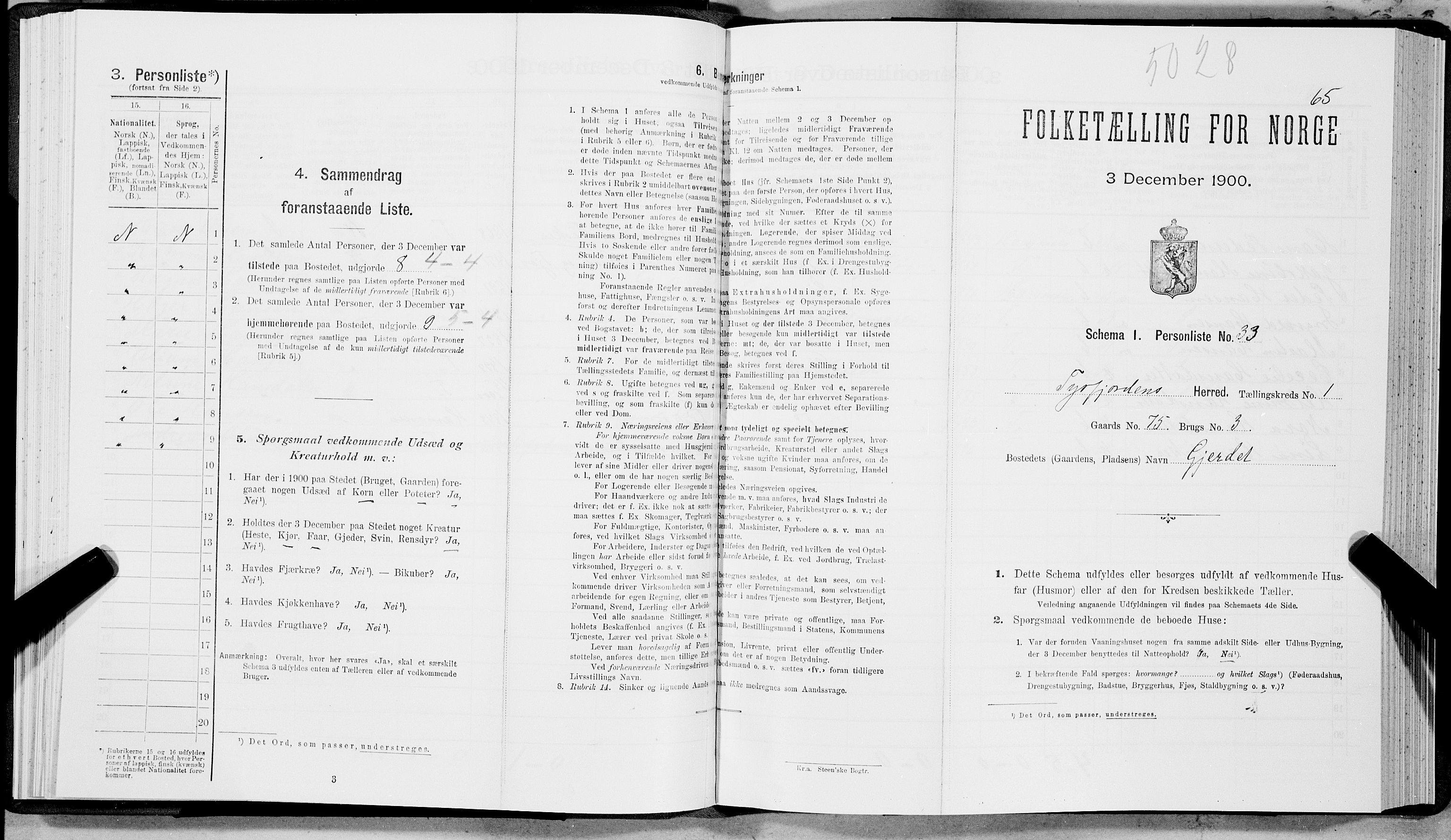 SAT, Folketelling 1900 for 1850 Tysfjord herred, 1900, s. 78