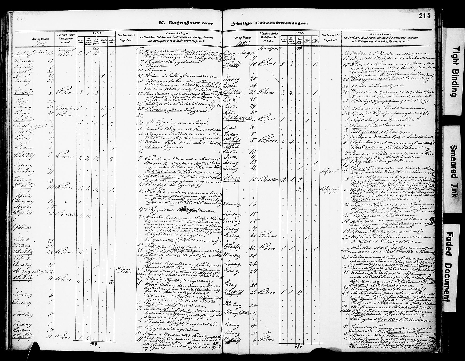 Ministerialprotokoller, klokkerbøker og fødselsregistre - Sør-Trøndelag, SAT/A-1456/681/L0935: Ministerialbok nr. 681A13, 1890-1898, s. 214