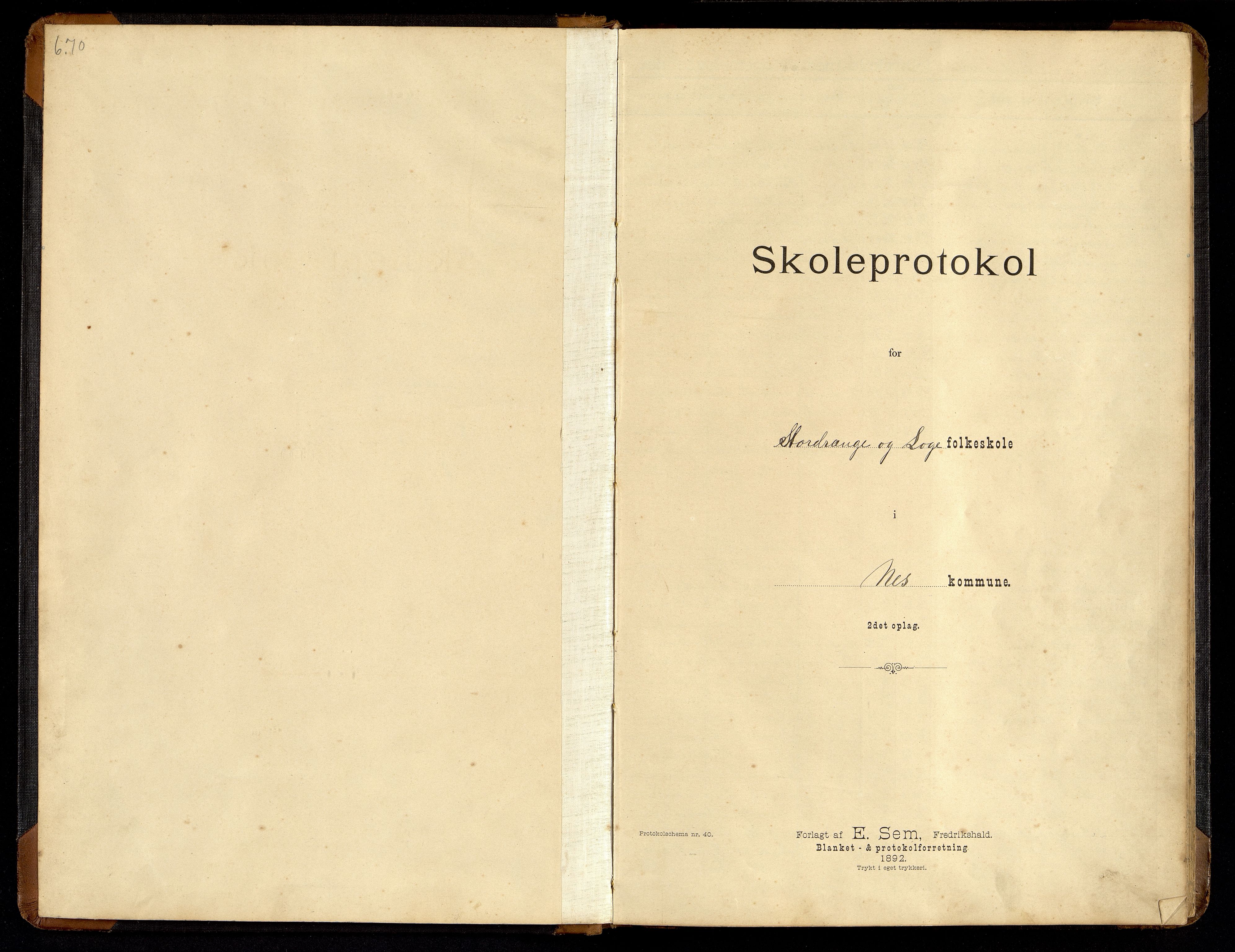 Nes kommune - Loga Skole, ARKSOR/1004NE552/H/L0001: Skoleprotokoll (d), 1895-1915