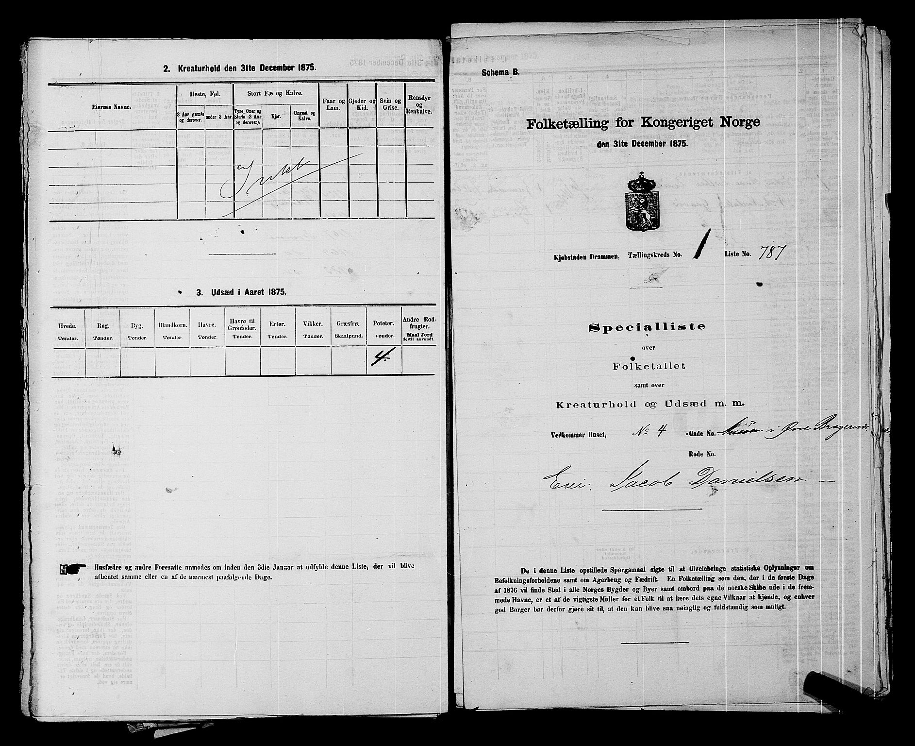 SAKO, Folketelling 1875 for 0602 Drammen kjøpstad, 1875, s. 154