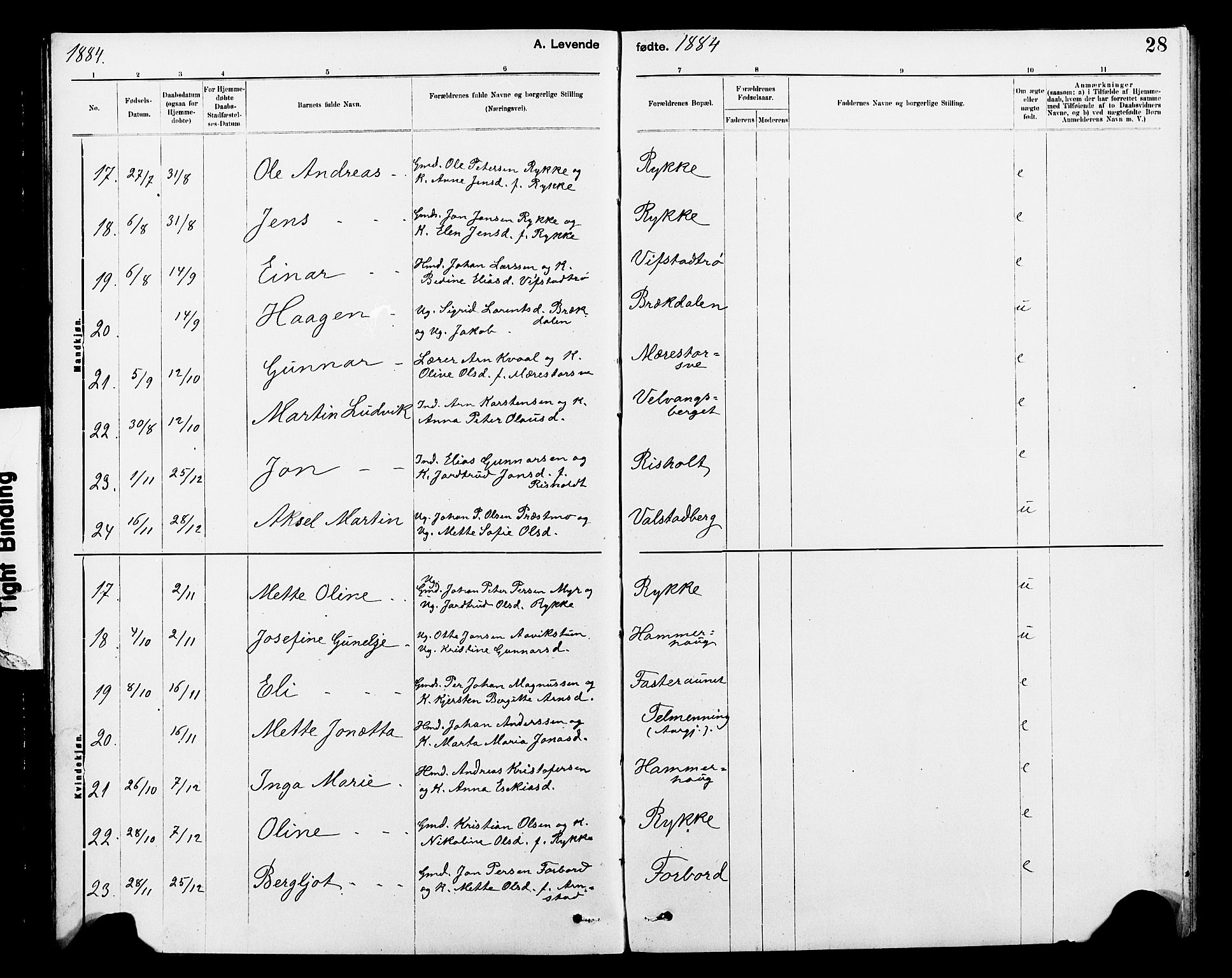 Ministerialprotokoller, klokkerbøker og fødselsregistre - Nord-Trøndelag, SAT/A-1458/712/L0103: Klokkerbok nr. 712C01, 1878-1917, s. 28