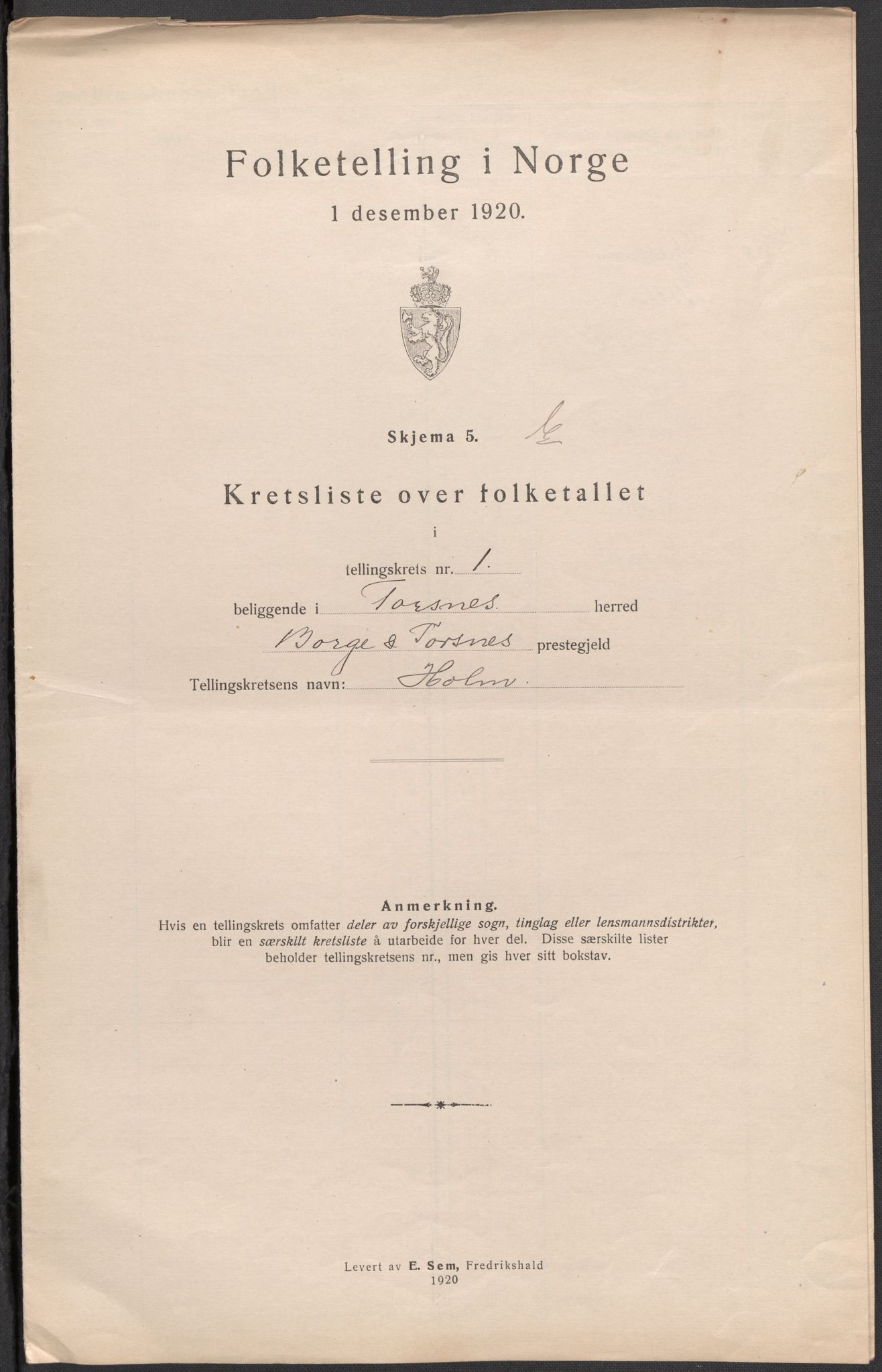 SAO, Folketelling 1920 for 0112 Torsnes herred, 1920, s. 12