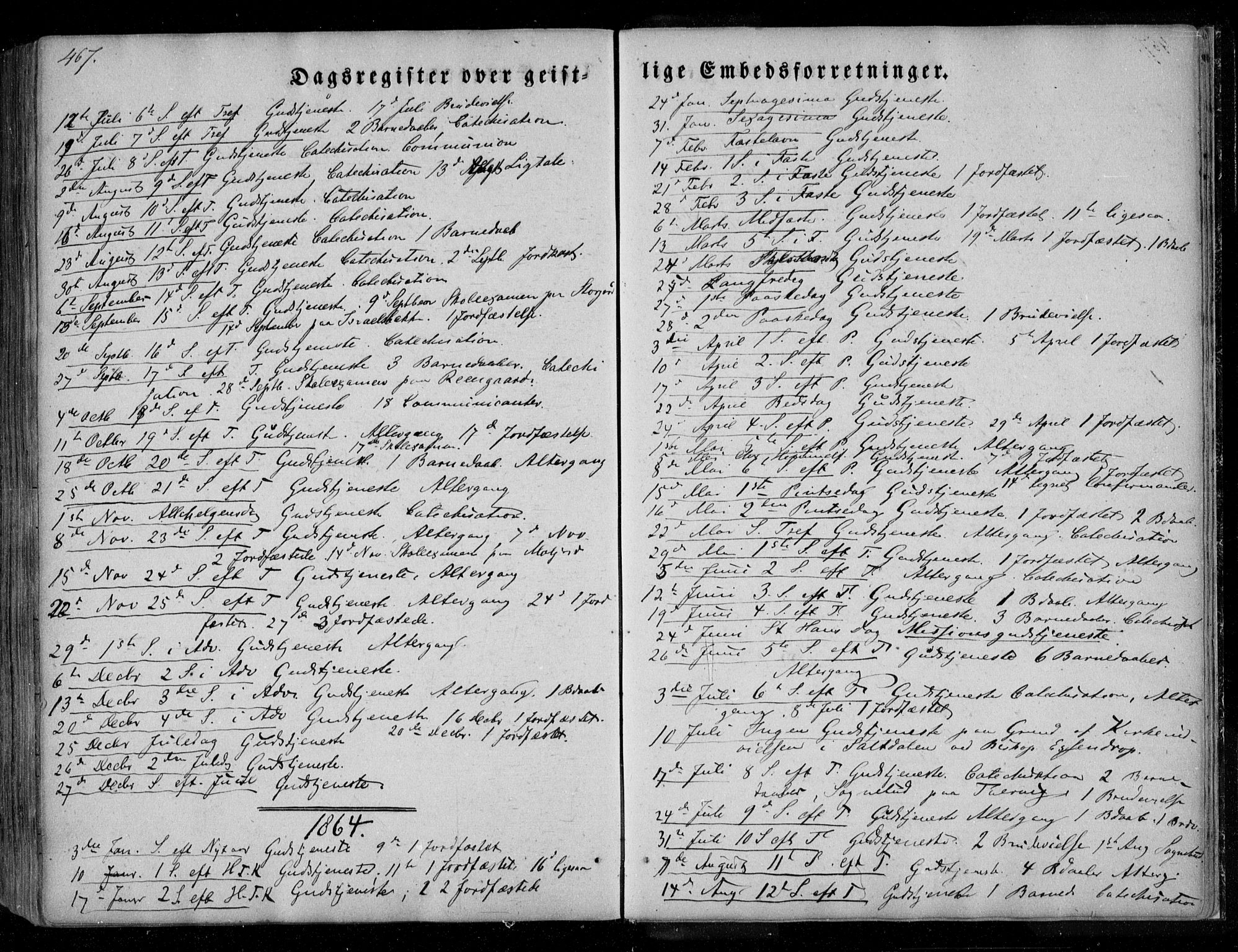 Ministerialprotokoller, klokkerbøker og fødselsregistre - Nordland, SAT/A-1459/846/L0644: Ministerialbok nr. 846A02, 1837-1872, s. 467