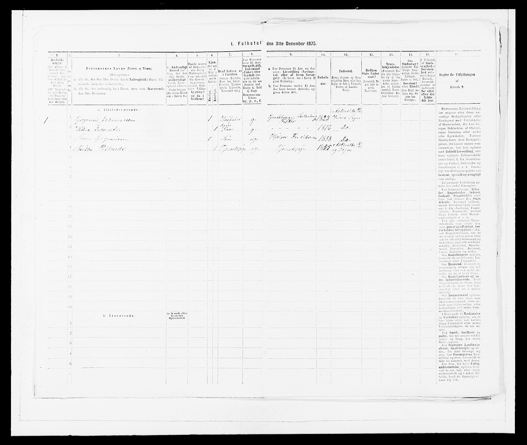 SAB, Folketelling 1875 for 1428P Askvoll prestegjeld, 1875, s. 498