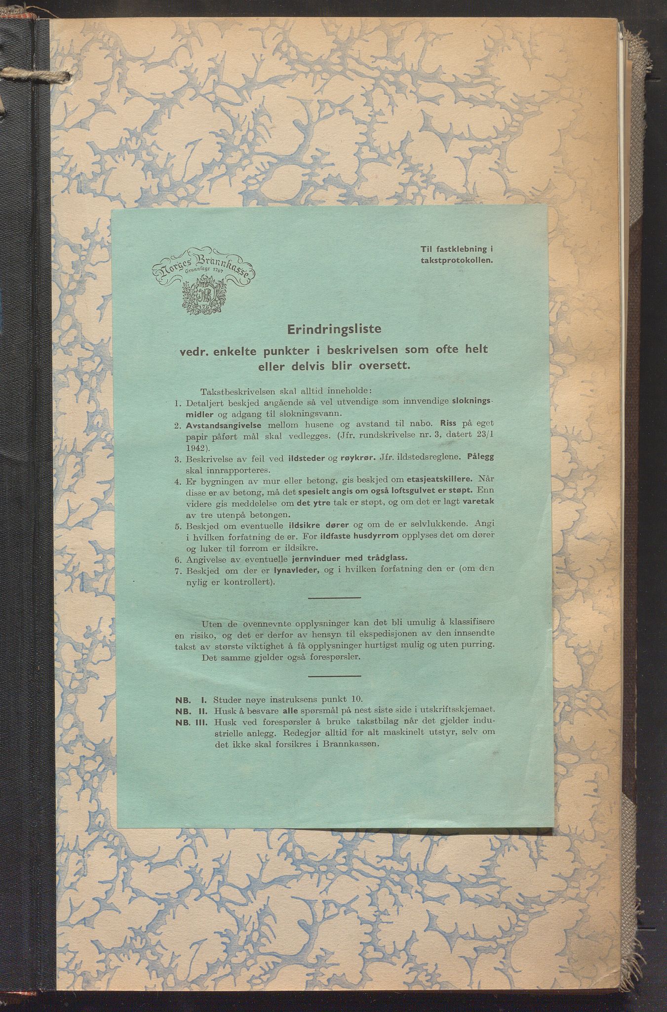 Lensmennene i Aker, OBA/A-10133/F/Fb/L0010: Branntakstprotokoll, 1945-1948