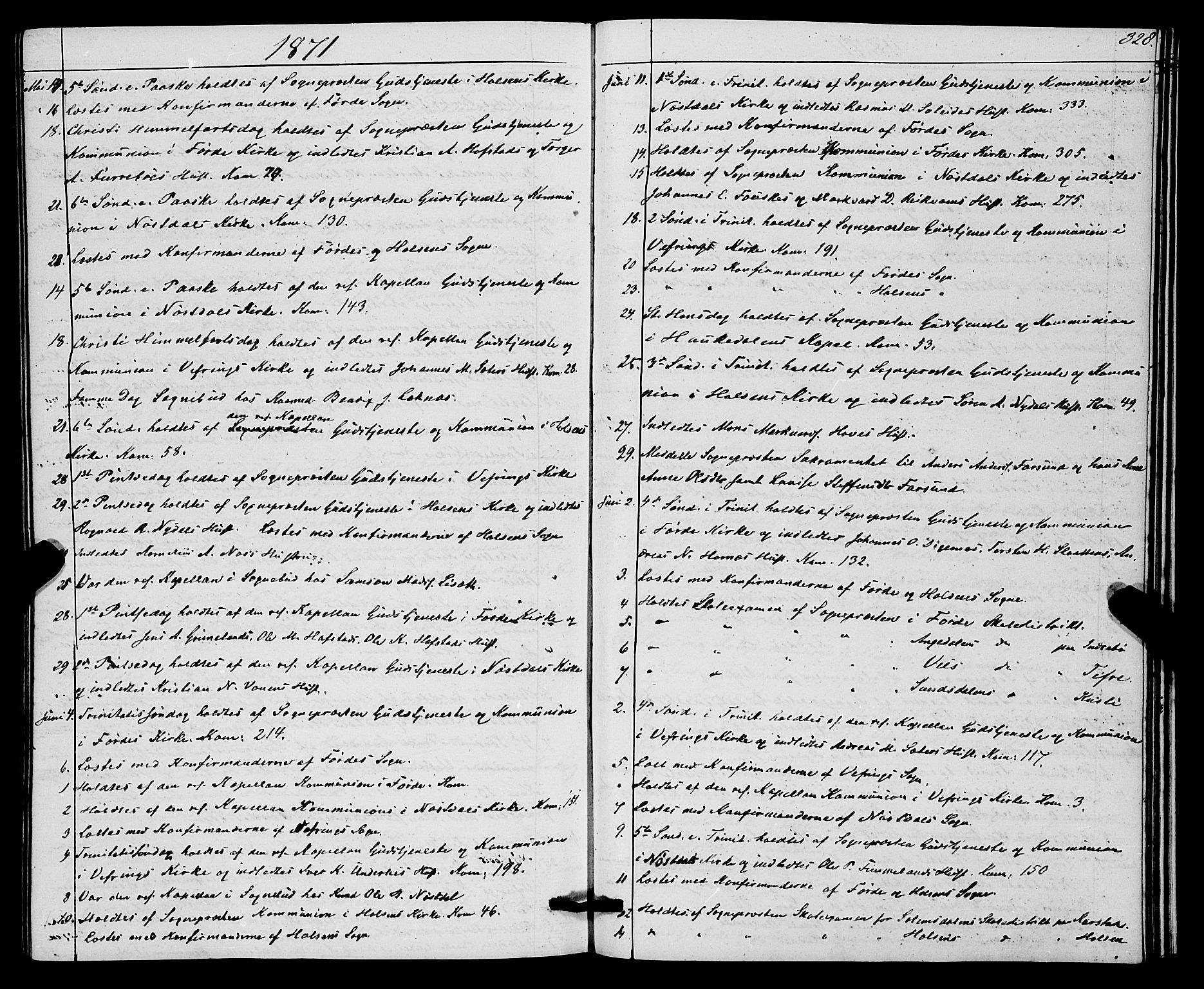 Førde sokneprestembete, AV/SAB-A-79901/H/Haa/Haaa/L0010: Ministerialbok nr. A 10, 1861-1876, s. 328