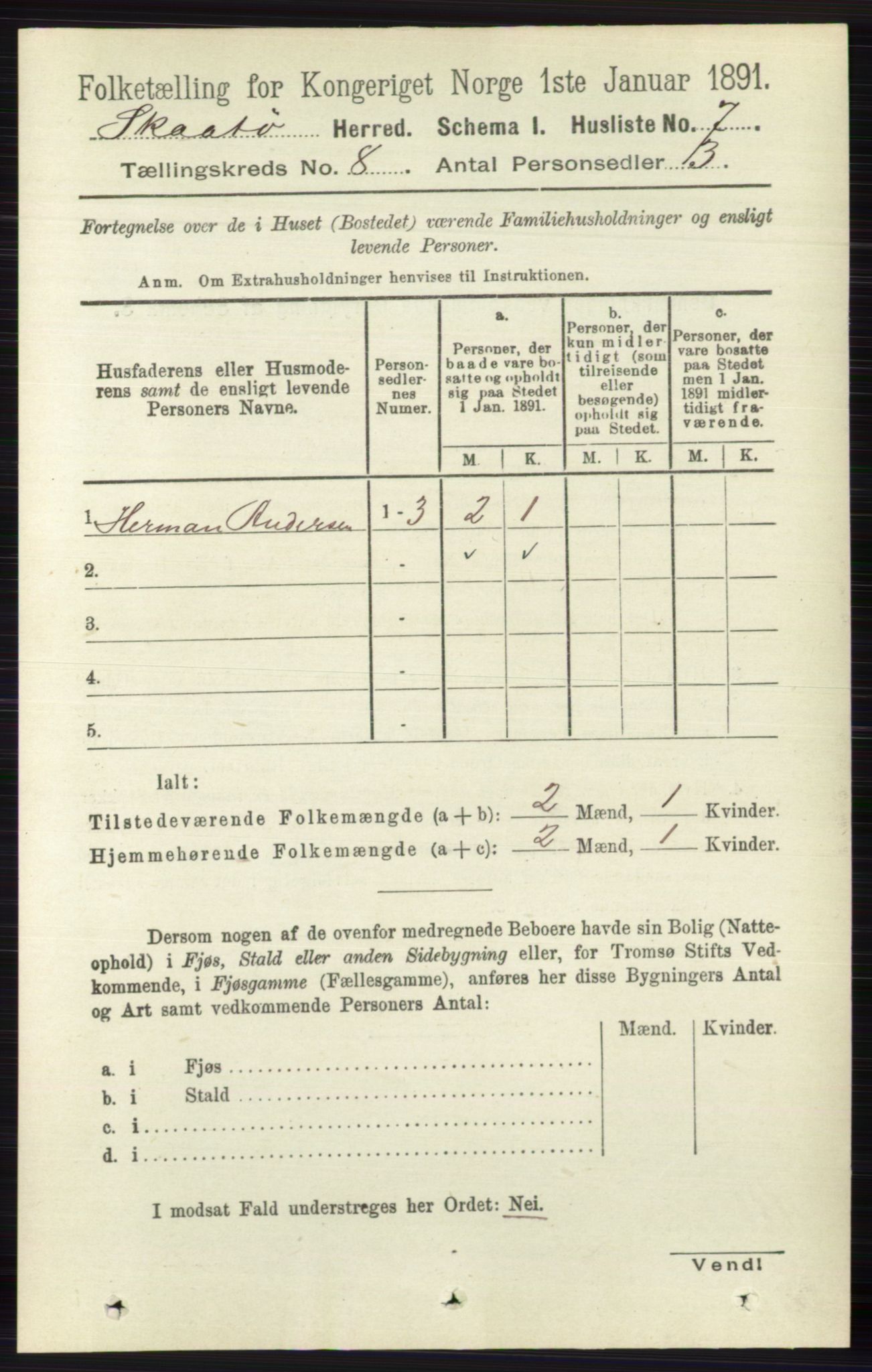 RA, Folketelling 1891 for 0815 Skåtøy herred, 1891, s. 3478