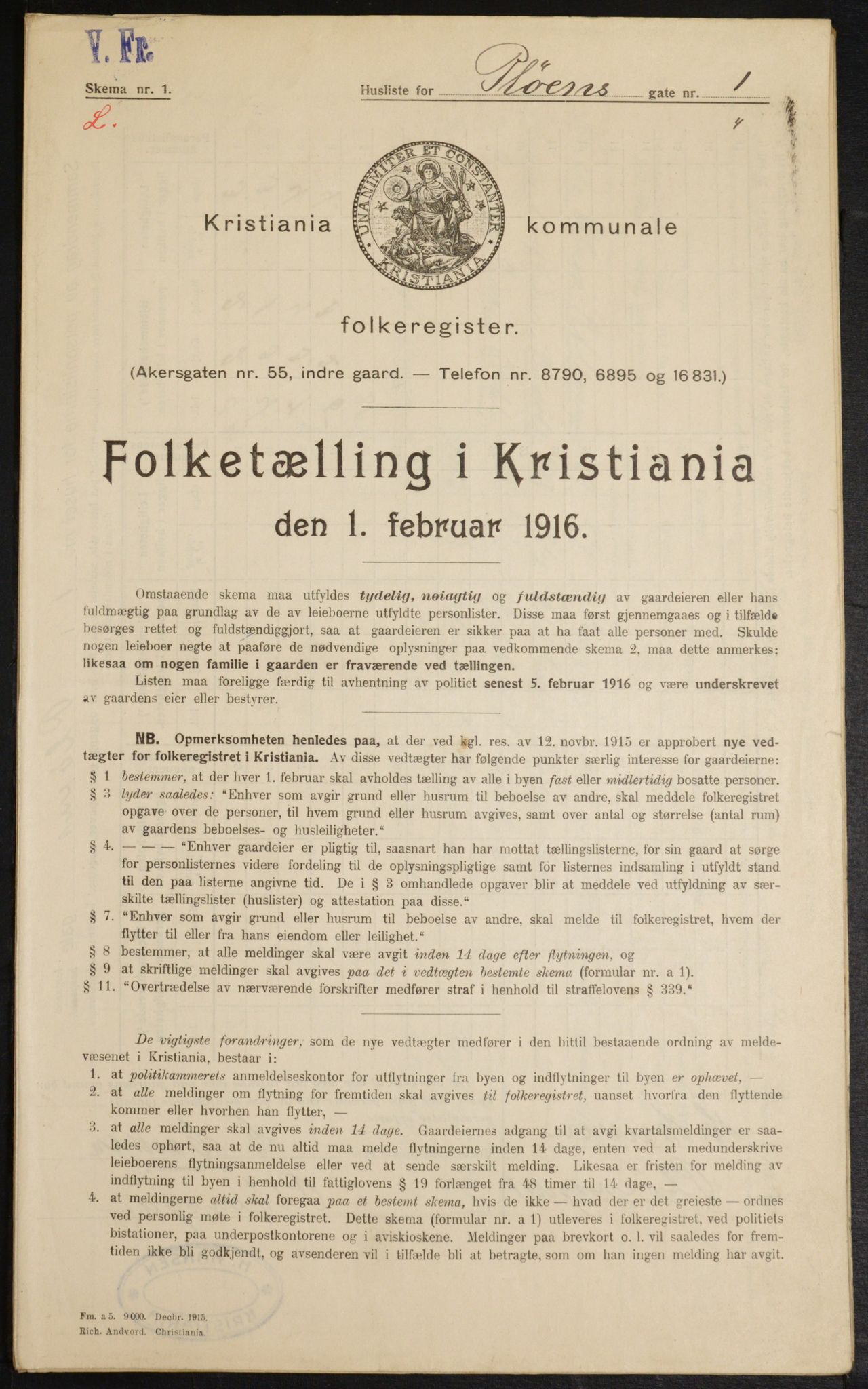 OBA, Kommunal folketelling 1.2.1916 for Kristiania, 1916, s. 82812