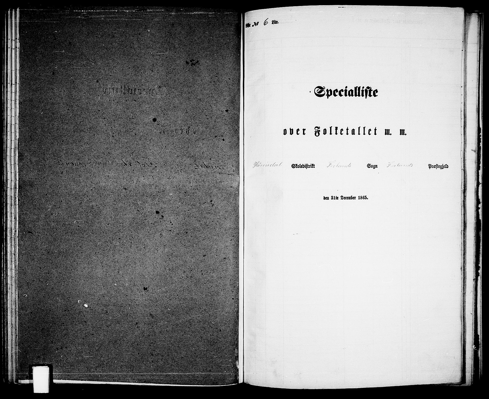 RA, Folketelling 1865 for 0919P Froland prestegjeld, 1865, s. 68