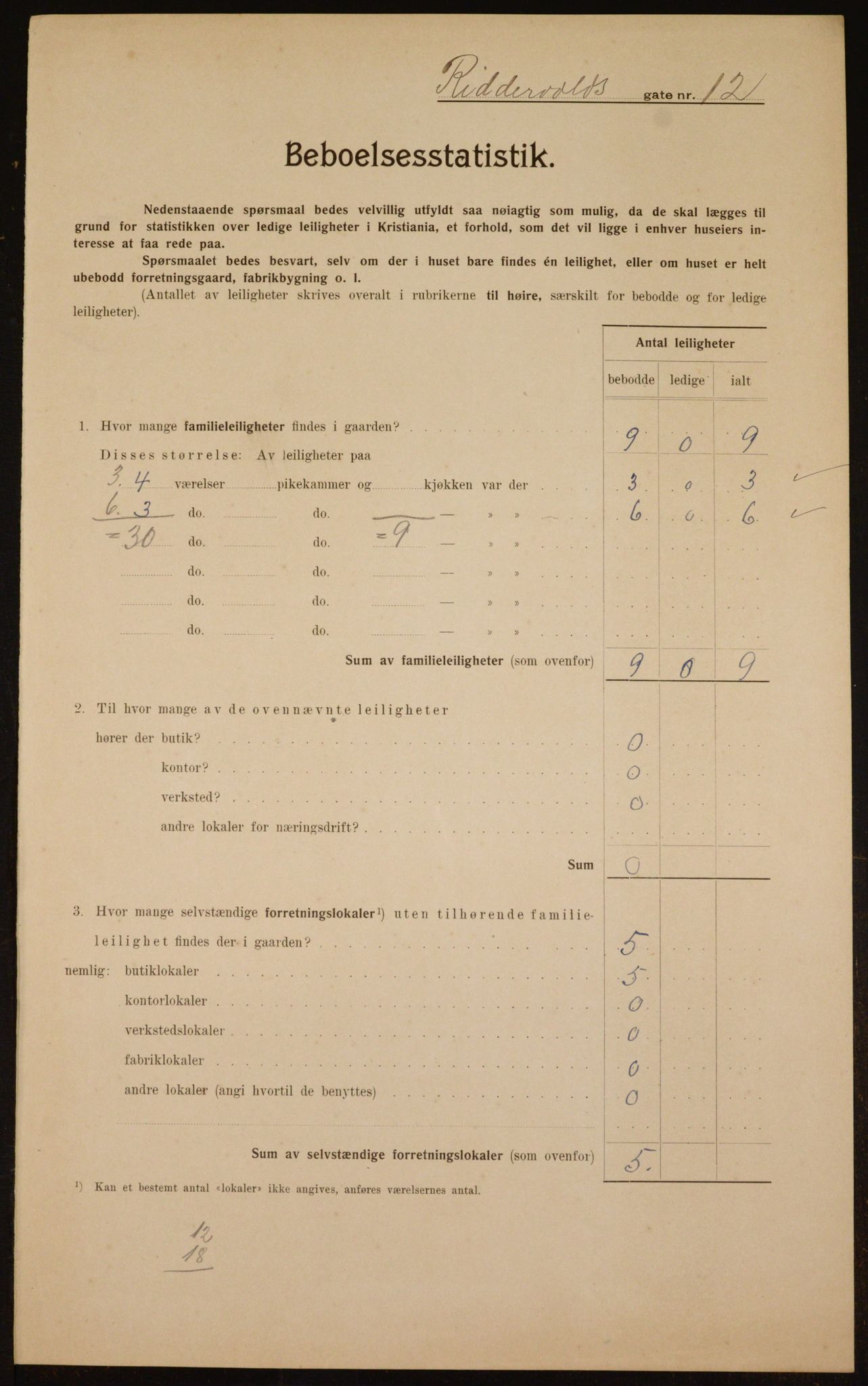 OBA, Kommunal folketelling 1.2.1910 for Kristiania, 1910, s. 79501