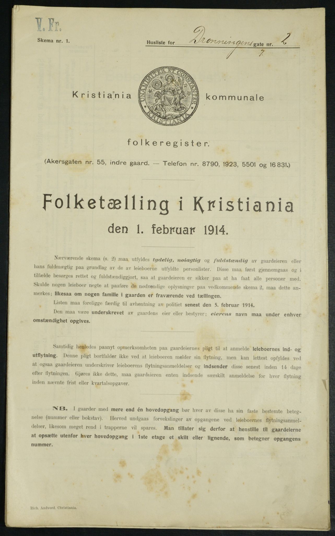 OBA, Kommunal folketelling 1.2.1914 for Kristiania, 1914, s. 17389