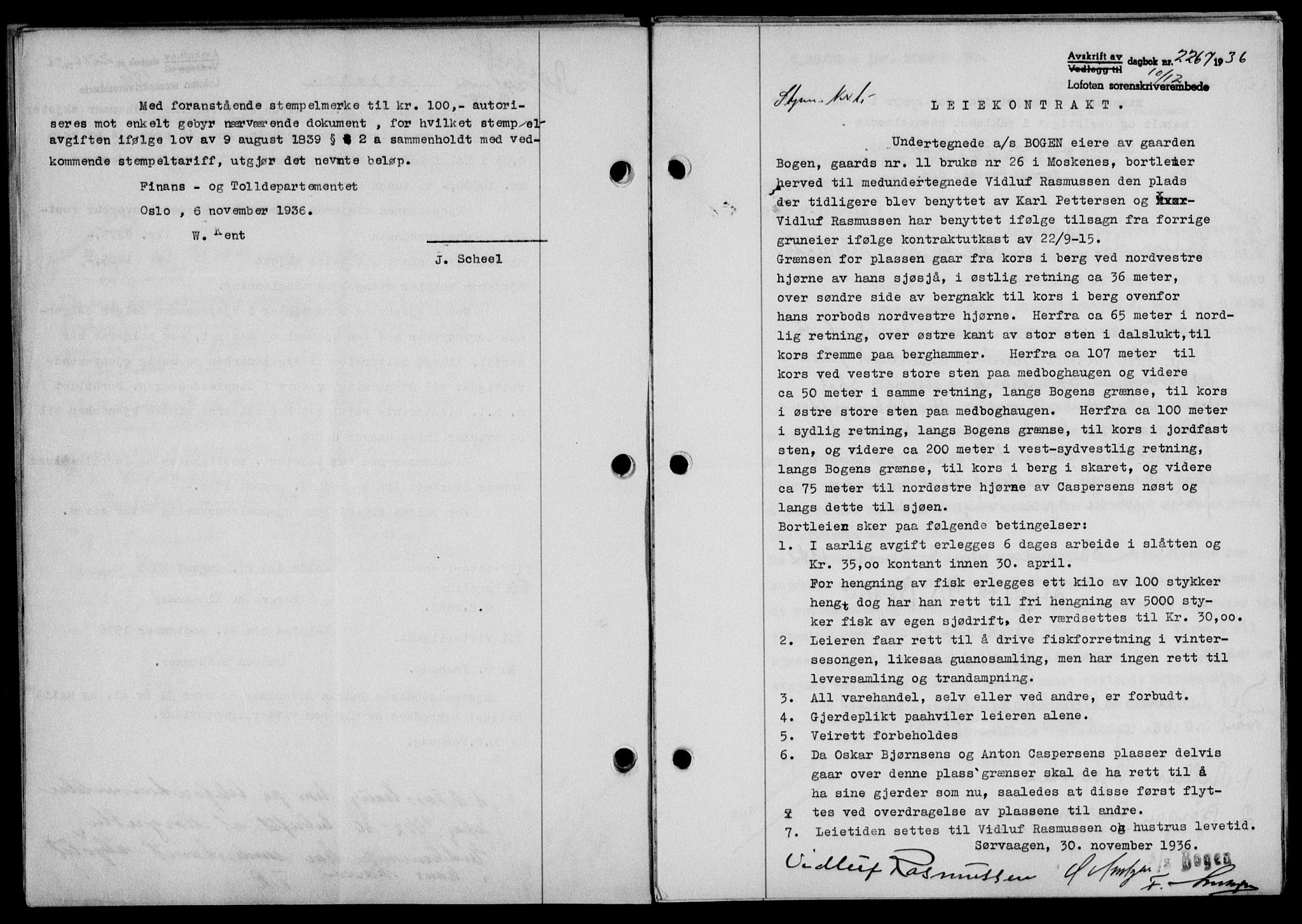 Lofoten sorenskriveri, SAT/A-0017/1/2/2C/L0001a: Pantebok nr. 1a, 1936-1937, Dagboknr: 2267/1936