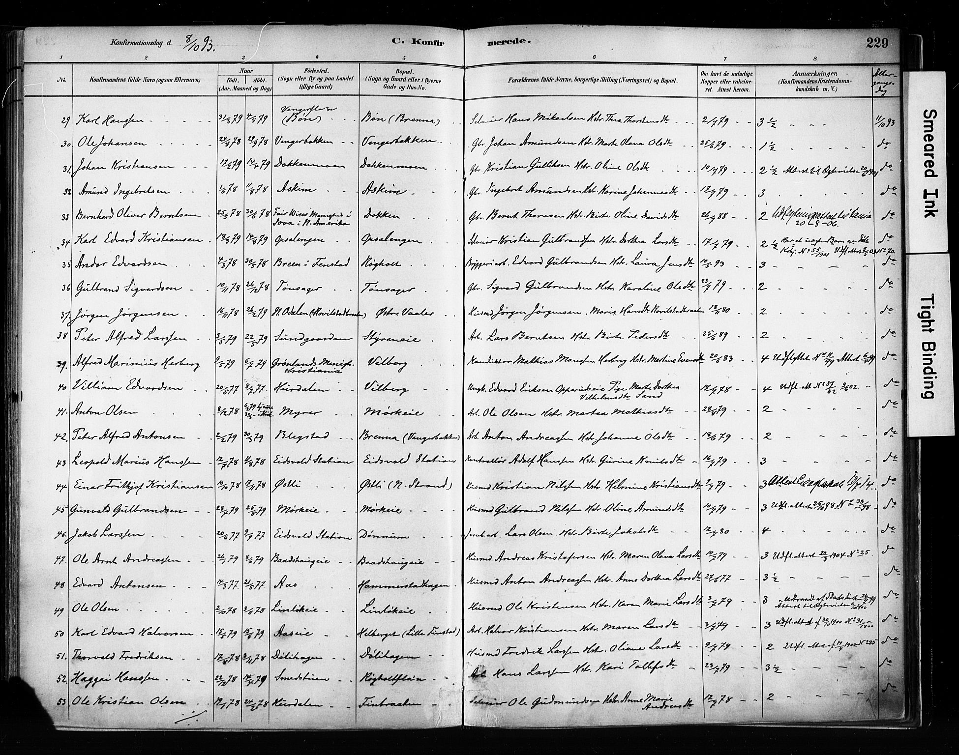 Eidsvoll prestekontor Kirkebøker, AV/SAO-A-10888/F/Fa/L0002: Ministerialbok nr. I 2, 1882-1895, s. 229