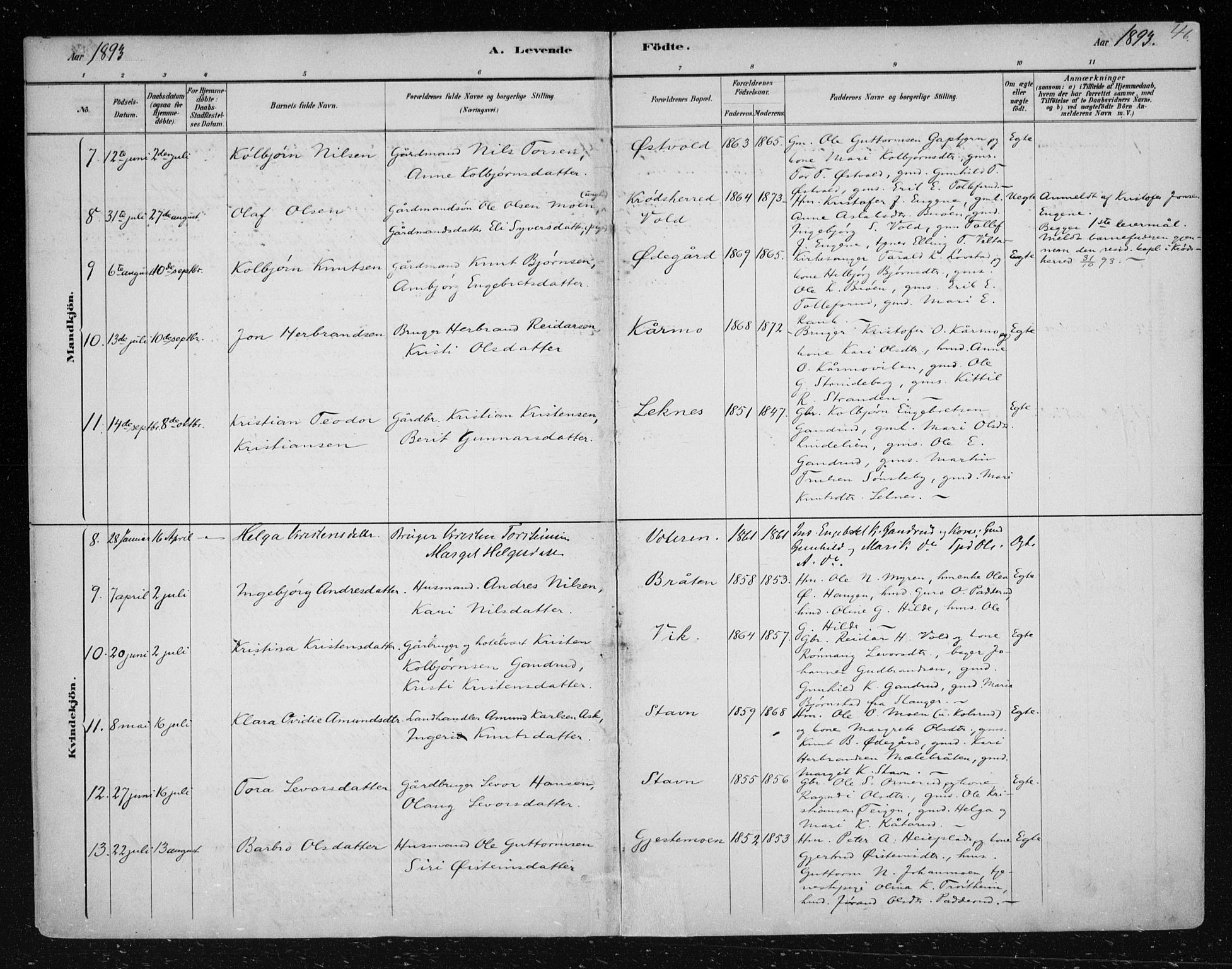 Nes kirkebøker, AV/SAKO-A-236/F/Fa/L0012: Ministerialbok nr. 12, 1881-1917, s. 46