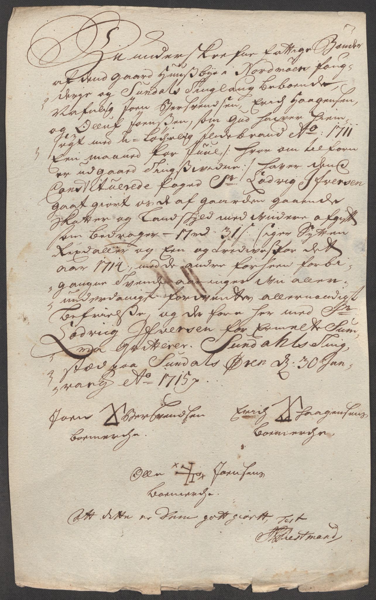 Rentekammeret inntil 1814, Reviderte regnskaper, Fogderegnskap, AV/RA-EA-4092/R56/L3748: Fogderegnskap Nordmøre, 1714-1715, s. 292