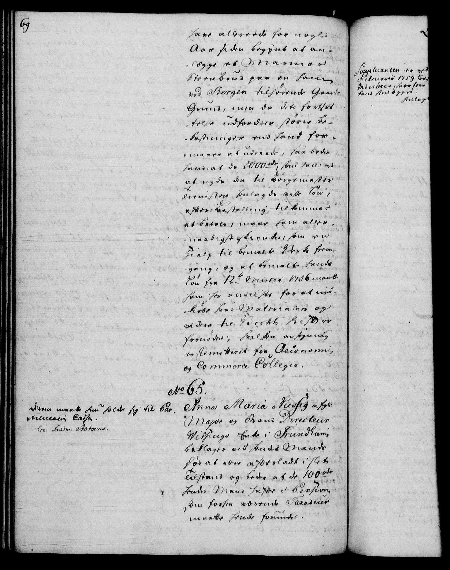Rentekammeret, Kammerkanselliet, RA/EA-3111/G/Gh/Gha/L0035: Norsk ekstraktmemorialprotokoll (merket RK 53.80), 1759-1771, s. 69