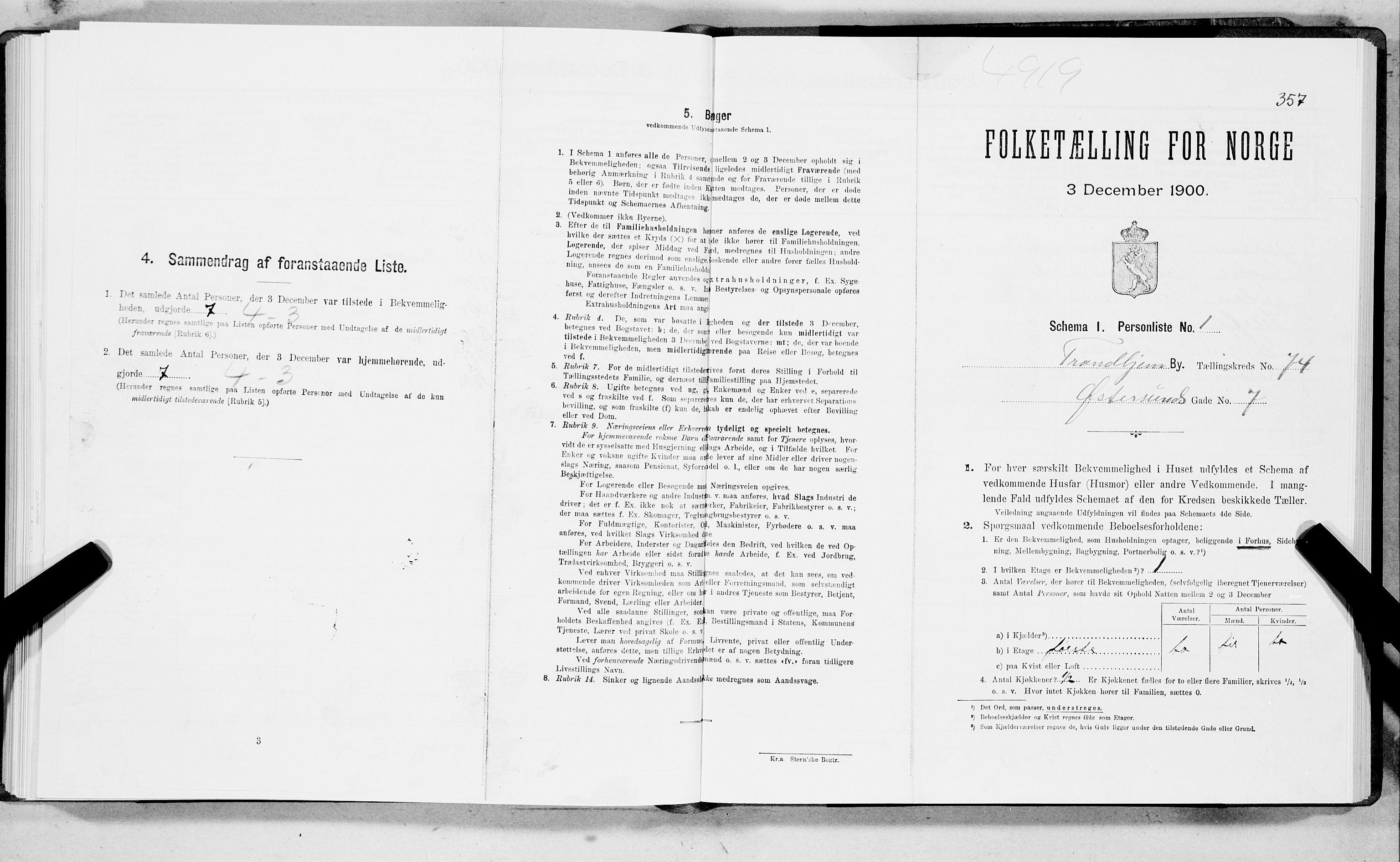 SAT, Folketelling 1900 for 1601 Trondheim kjøpstad, 1900, s. 14687