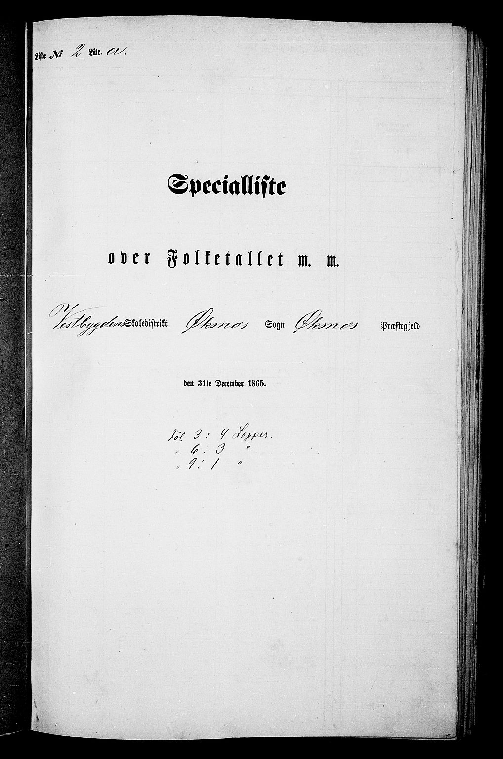 RA, Folketelling 1865 for 1868P Øksnes prestegjeld, 1865, s. 43