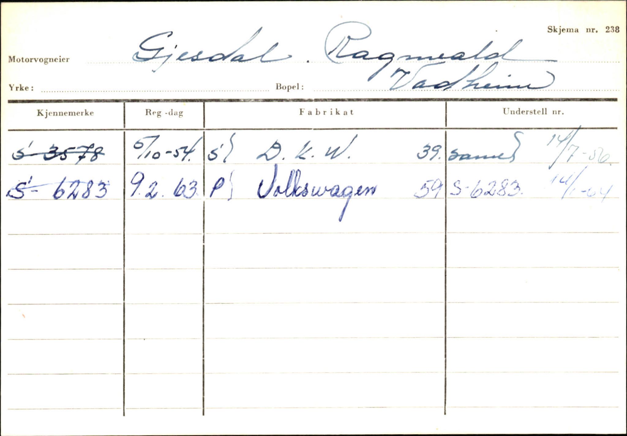 Statens vegvesen, Sogn og Fjordane vegkontor, SAB/A-5301/4/F/L0130: Eigarregister Eid T-Å. Høyanger A-O, 1945-1975, s. 1171