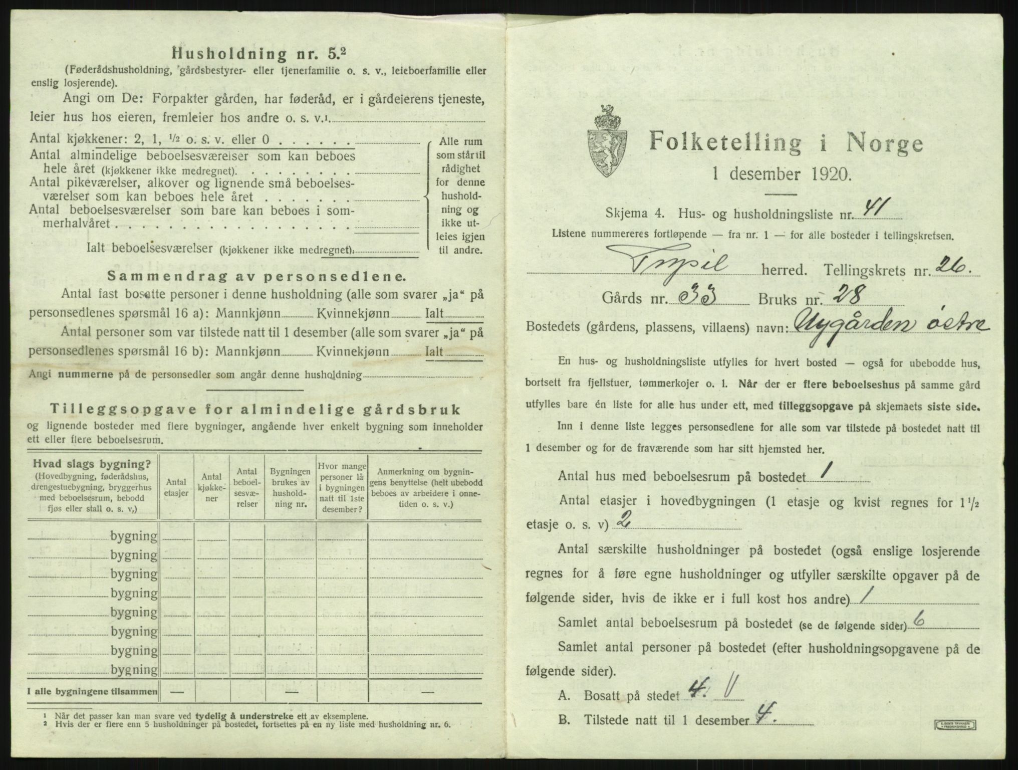 SAH, Folketelling 1920 for 0428 Trysil herred, 1920, s. 2535