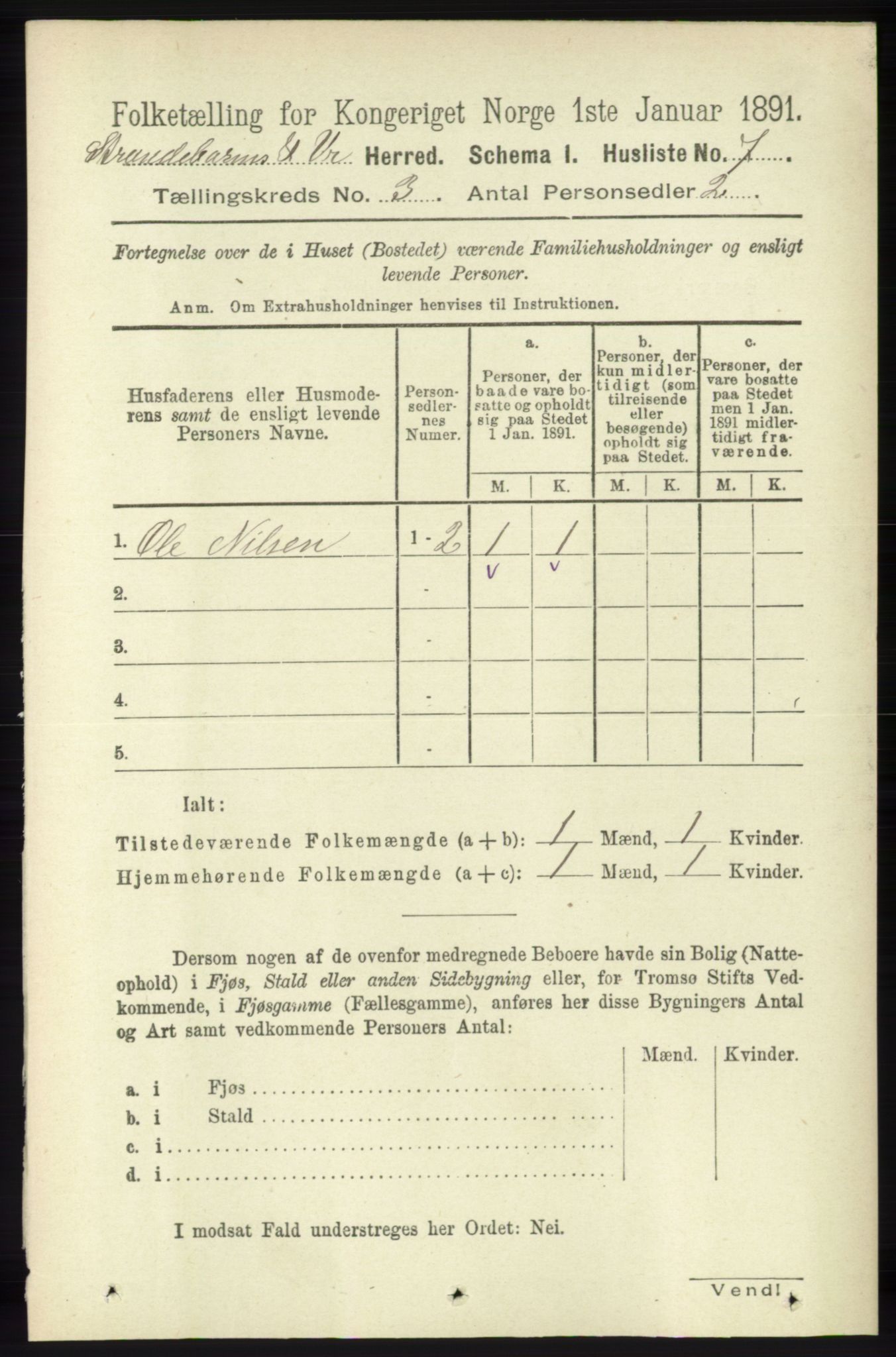 RA, Folketelling 1891 for 1226 Strandebarm og Varaldsøy herred, 1891, s. 1042