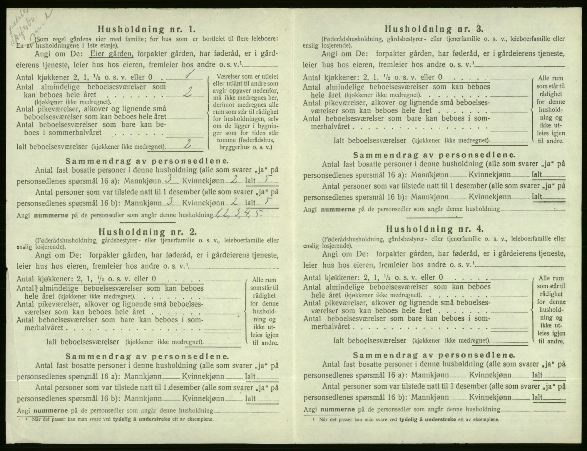 SAB, Folketelling 1920 for 1235 Voss herred, 1920, s. 1442