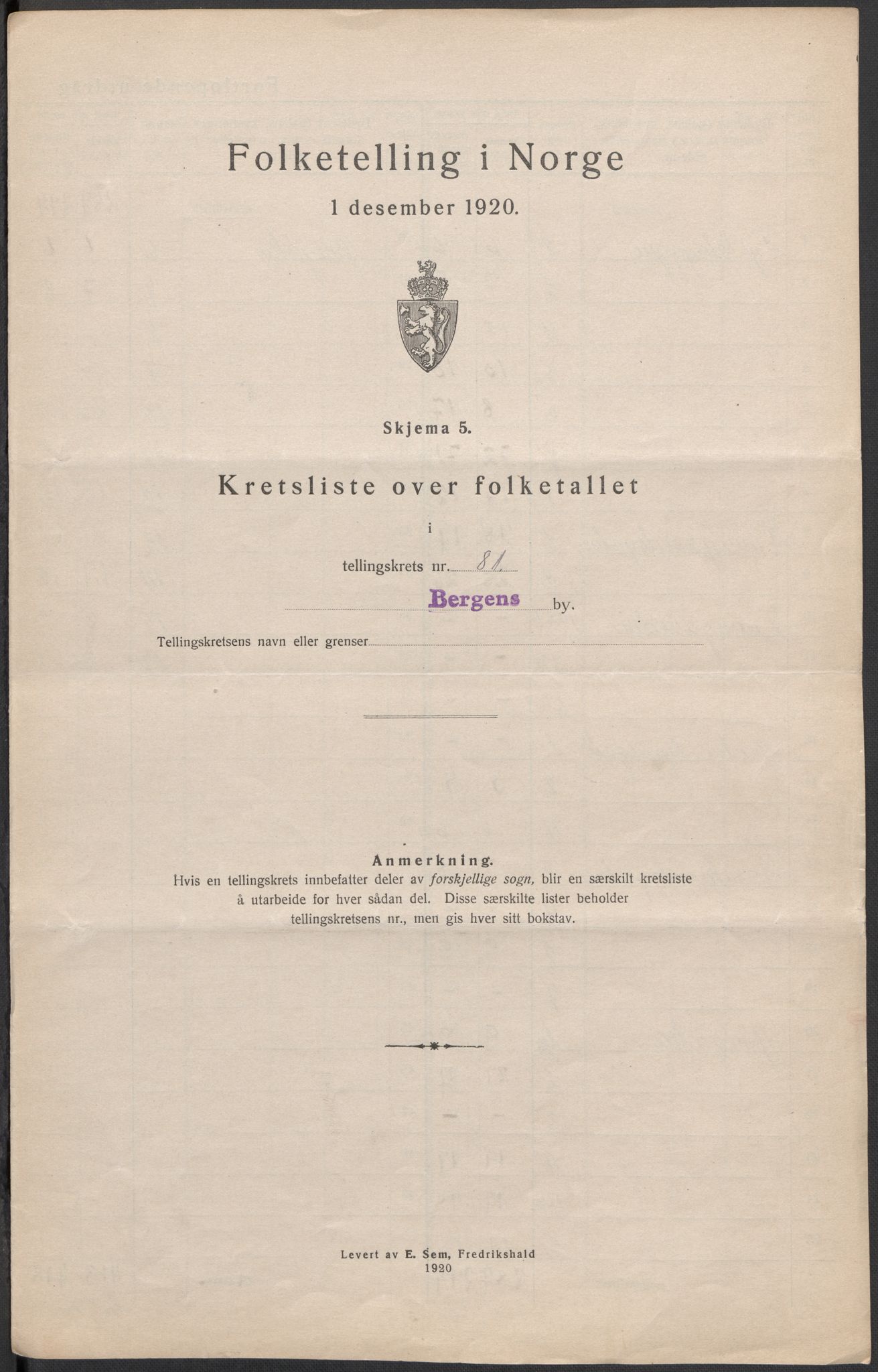 SAB, Folketelling 1920 for 1301 Bergen kjøpstad, 1920, s. 258