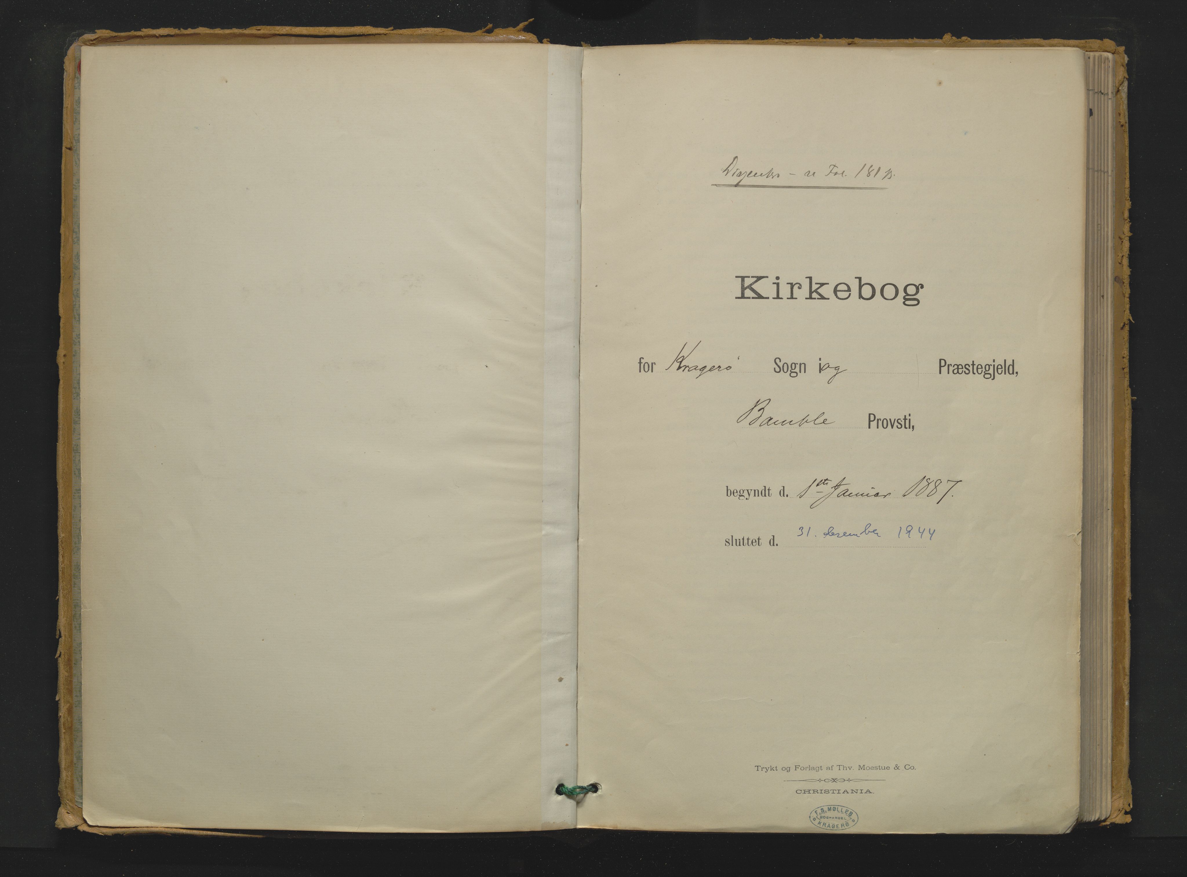 Kragerø kirkebøker, AV/SAKO-A-278/F/Fa/L0016: Ministerialbok nr. 16, 1887-1944