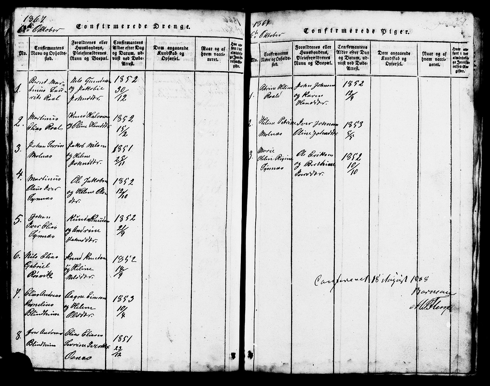 Ministerialprotokoller, klokkerbøker og fødselsregistre - Møre og Romsdal, AV/SAT-A-1454/537/L0520: Klokkerbok nr. 537C01, 1819-1868, s. 264