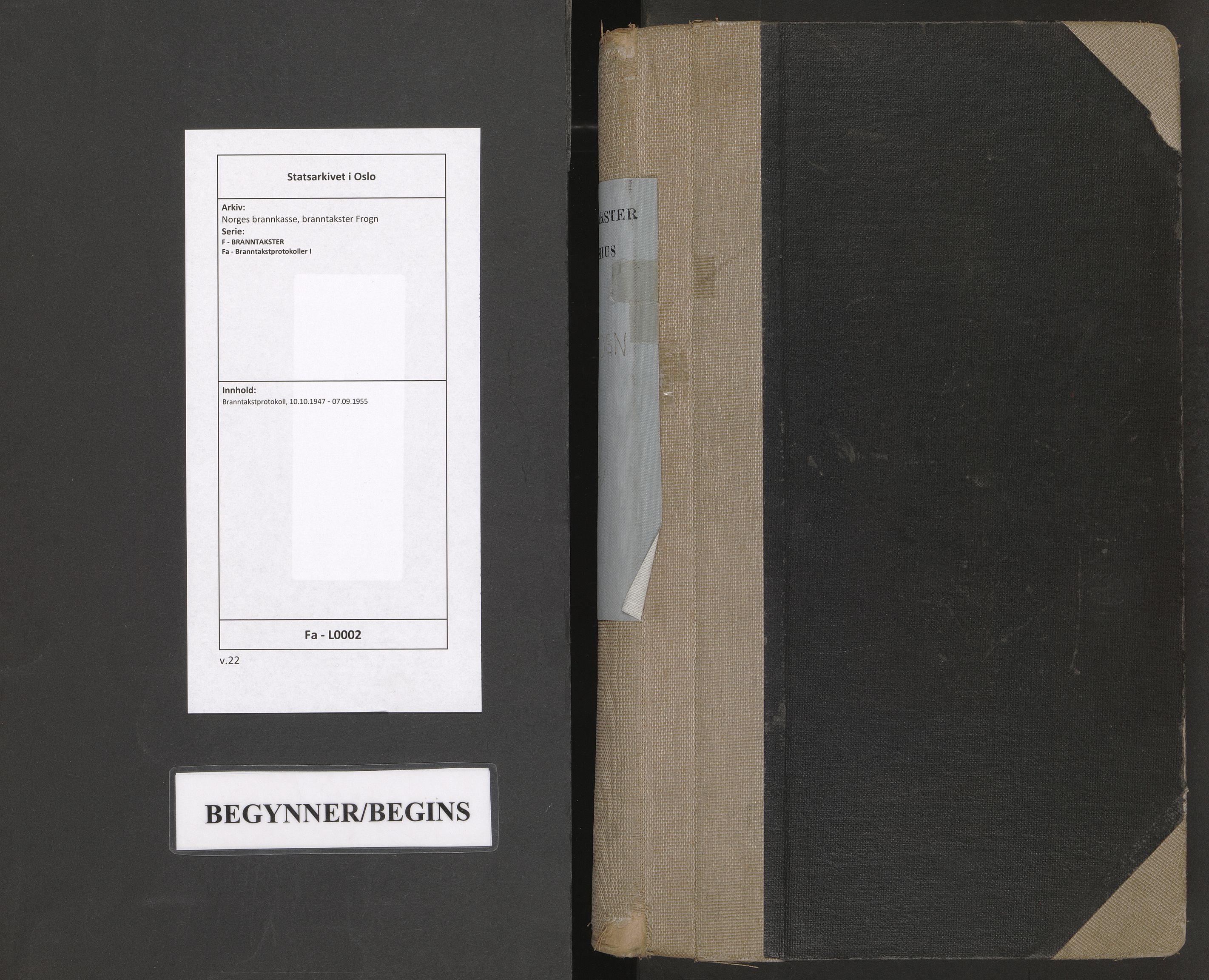 Norges brannkasse, branntakster Frogn, AV/SAO-A-11385/F/Fa/L0002: Branntakstprotokoll, 1947-1955