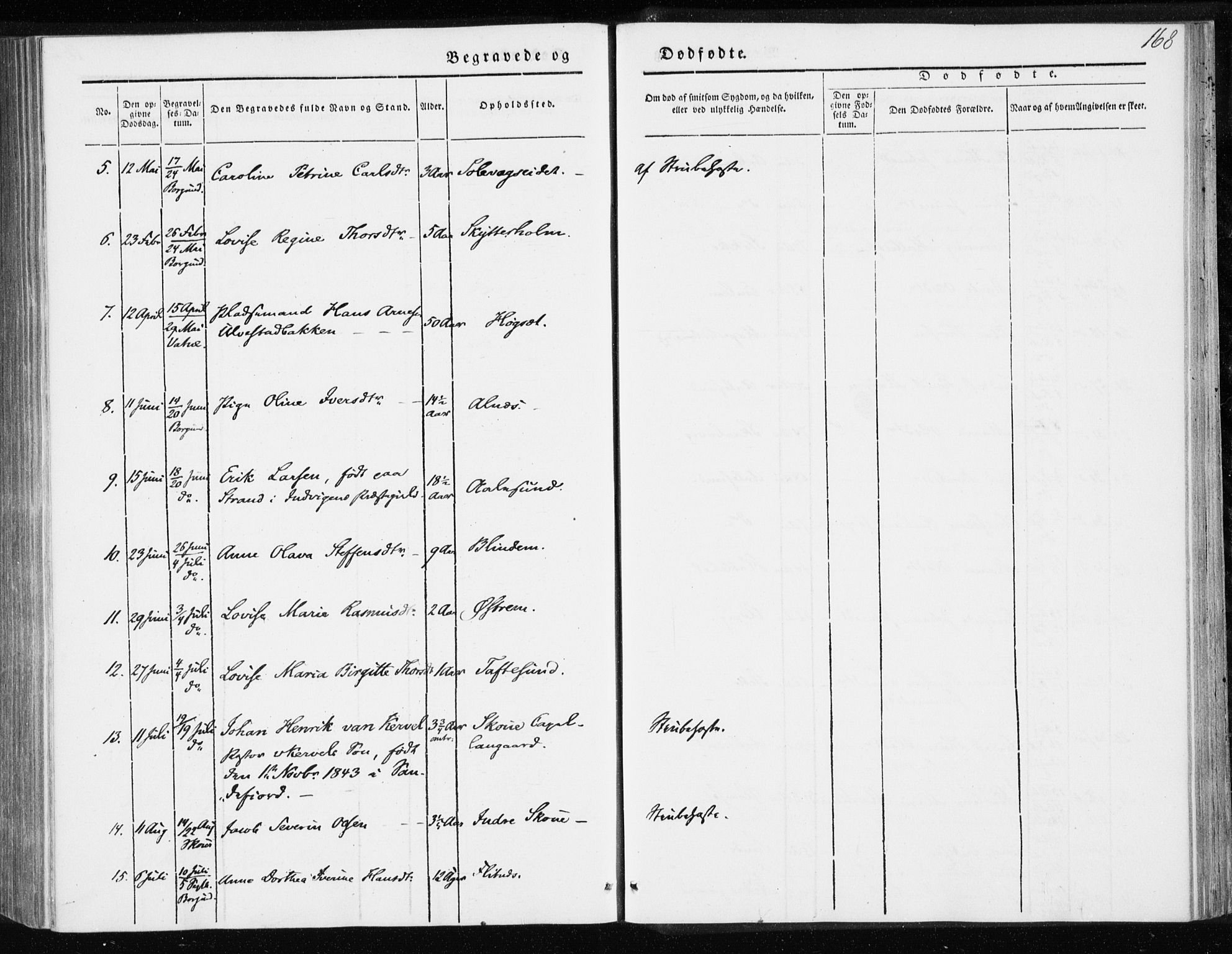 Ministerialprotokoller, klokkerbøker og fødselsregistre - Møre og Romsdal, AV/SAT-A-1454/528/L0415: Residerende kapellans bok nr. 528B03, 1843-1852, s. 168