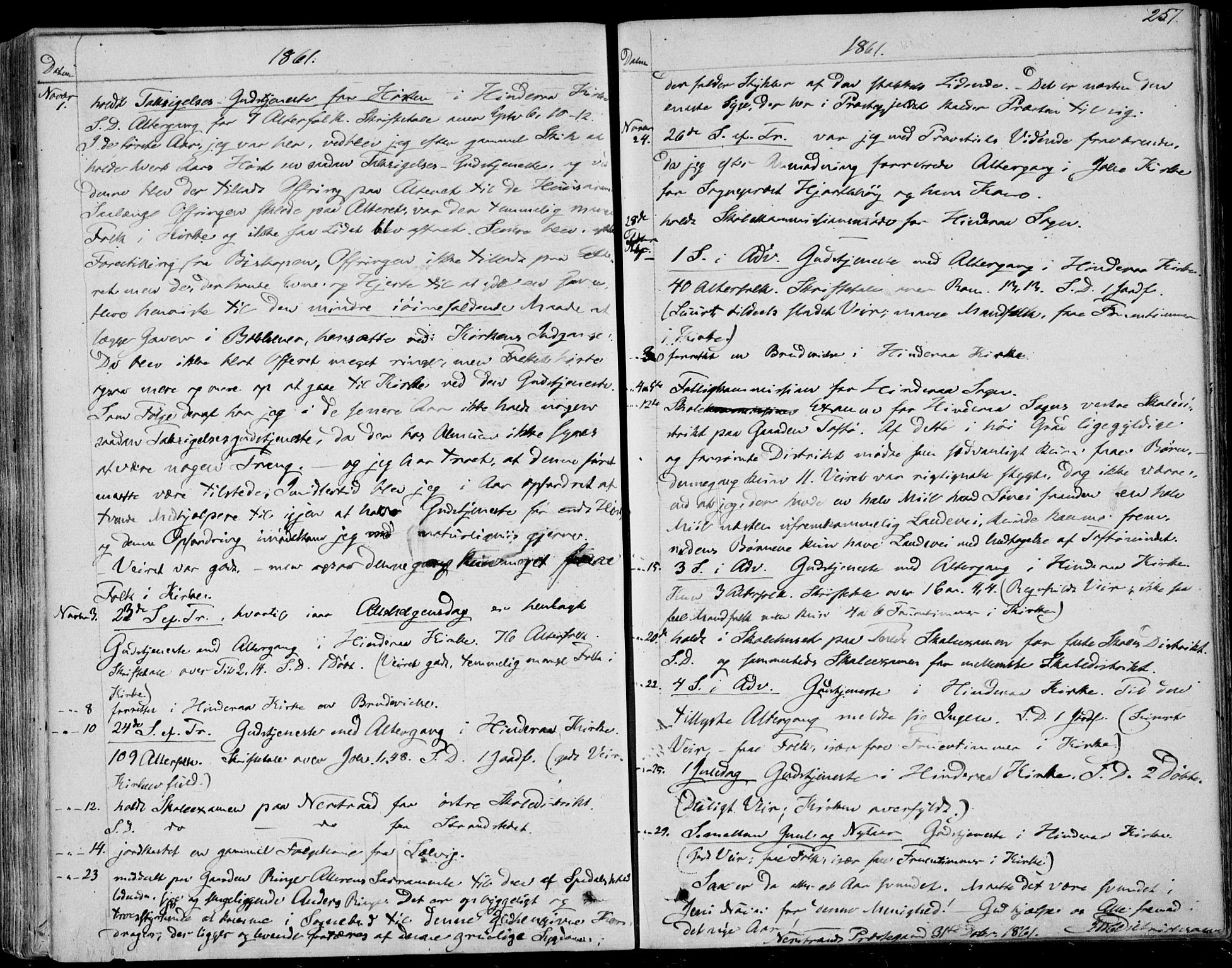 Nedstrand sokneprestkontor, SAST/A-101841/01/IV: Ministerialbok nr. A 9, 1861-1876, s. 257