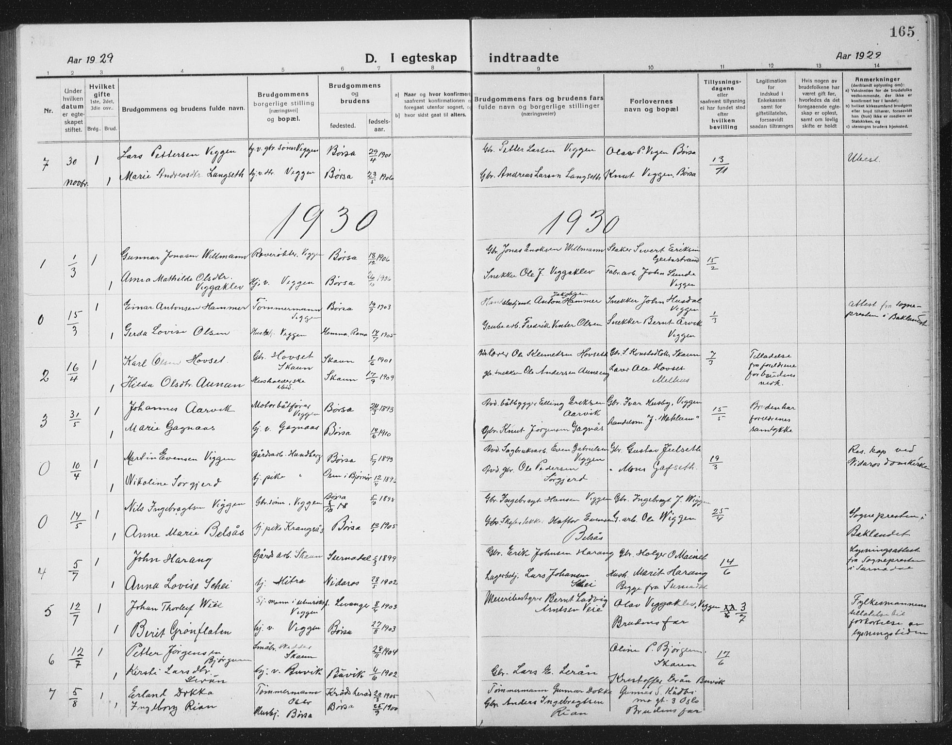 Ministerialprotokoller, klokkerbøker og fødselsregistre - Sør-Trøndelag, SAT/A-1456/665/L0778: Klokkerbok nr. 665C03, 1916-1938, s. 165