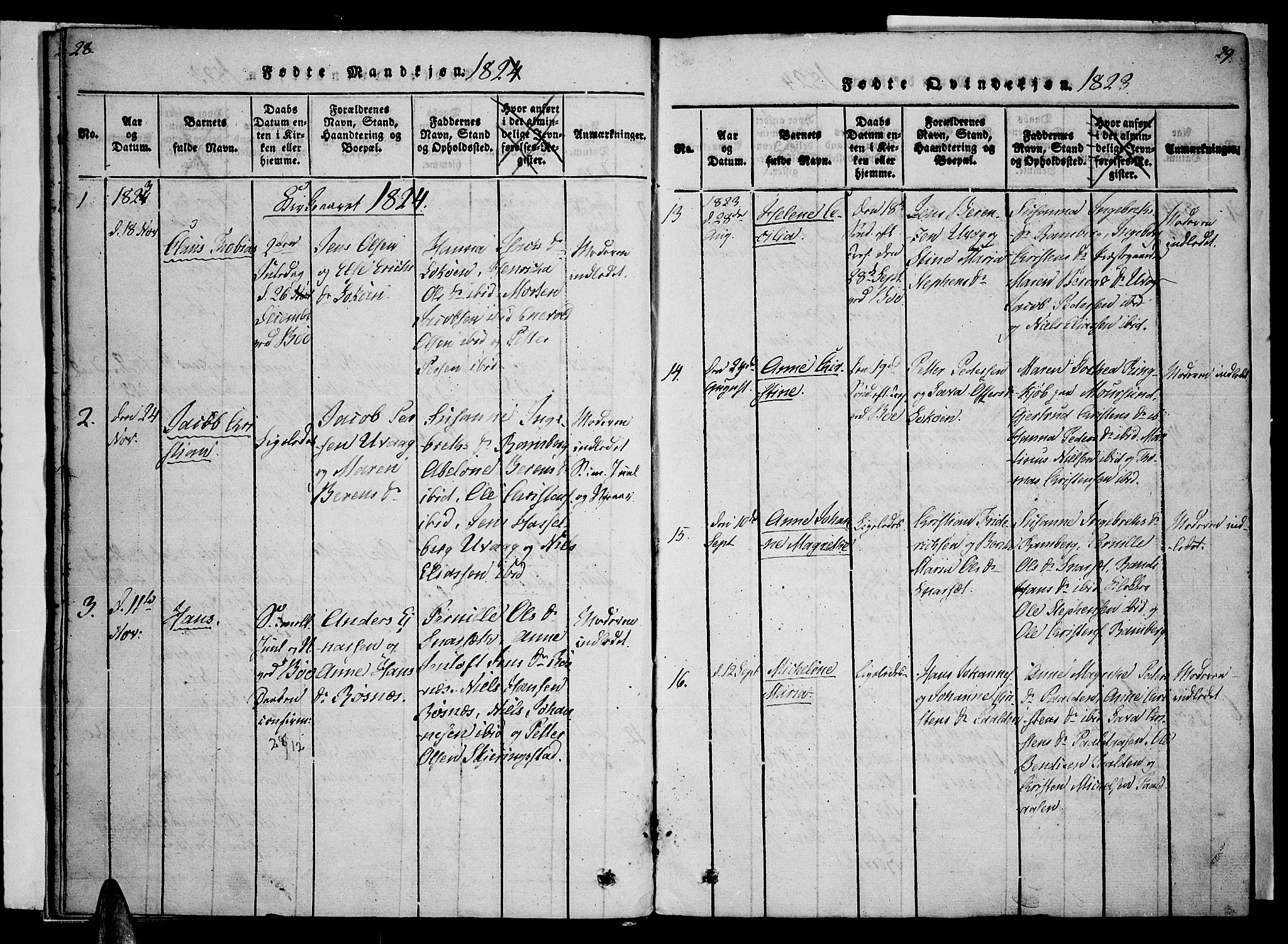 Ministerialprotokoller, klokkerbøker og fødselsregistre - Nordland, AV/SAT-A-1459/891/L1298: Ministerialbok nr. 891A03, 1820-1840, s. 28-29