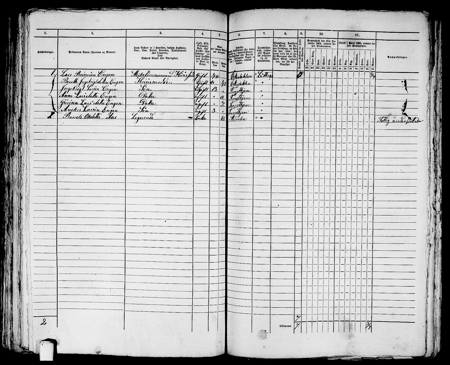 RA, Folketelling 1865 for 1601 Trondheim kjøpstad, 1865, s. 2928