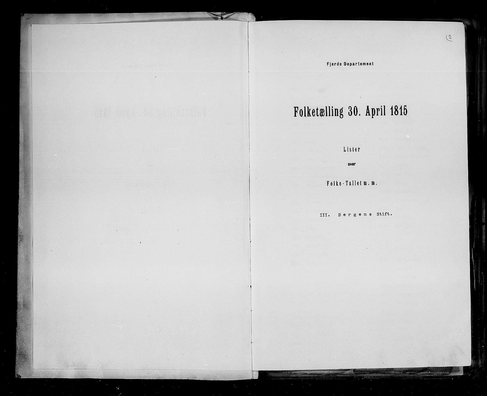 RA, Folketellingen 1815, bind 2: Bergen stift og Trondheim stift, 1815, s. 3